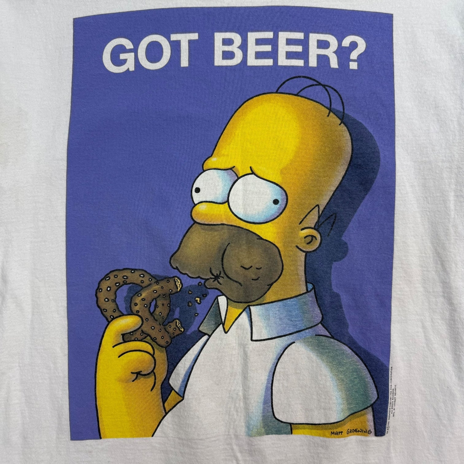 1995 The Simpsons ‘Got Beer?’ Tee White