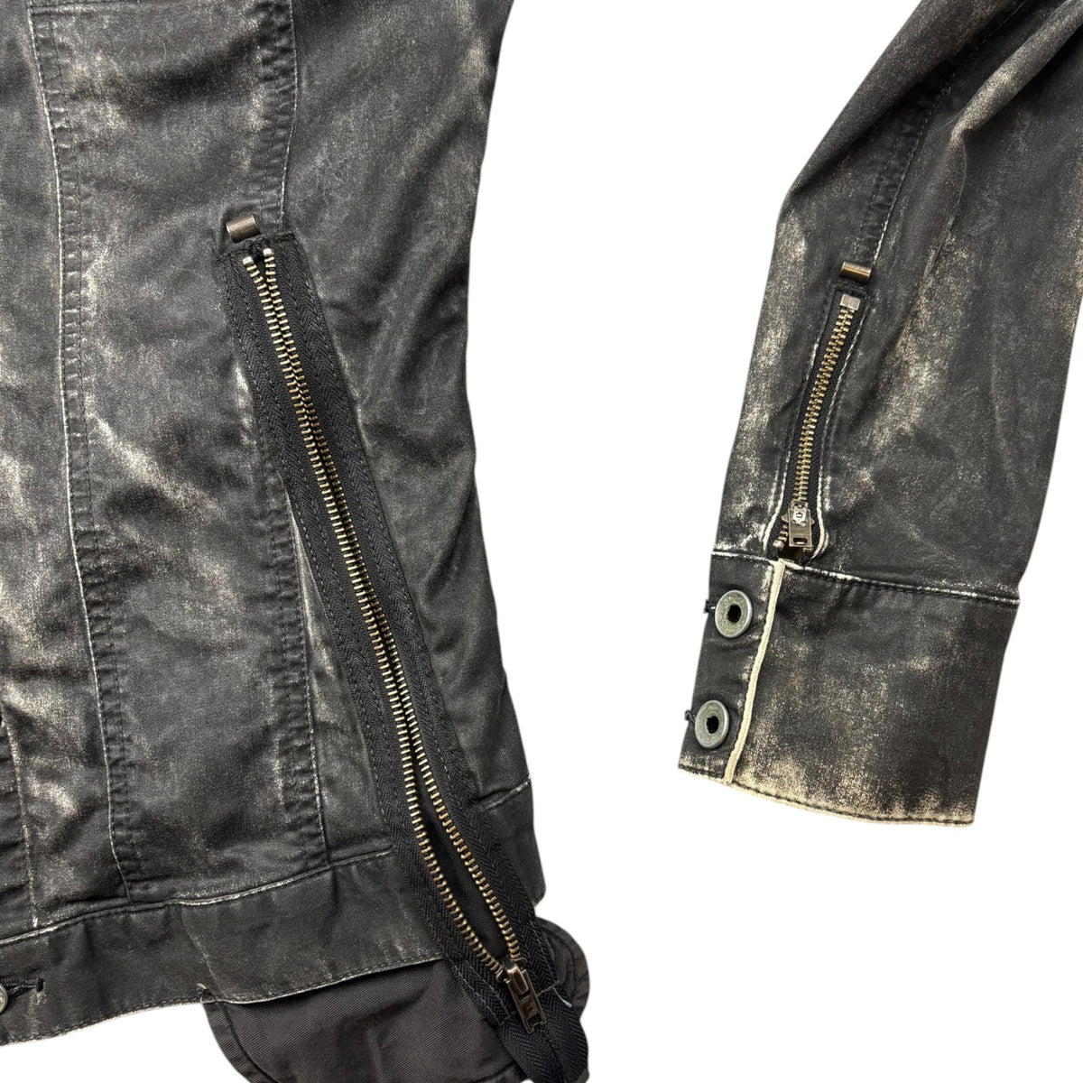 (W) L.G.B. Le Grand Bleu Waxed Denim Jacket Black