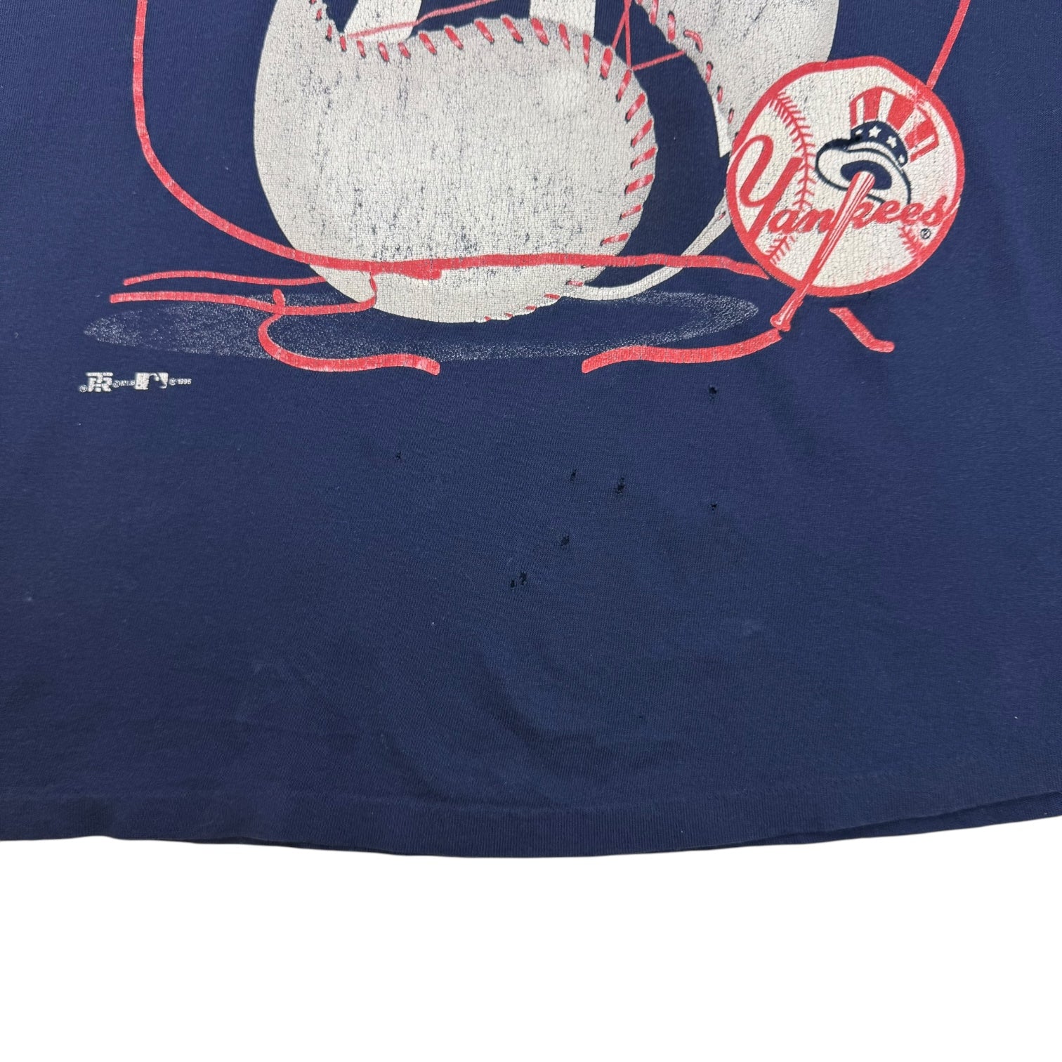 1995 New York Yankees Stitch T-Shirt Navy