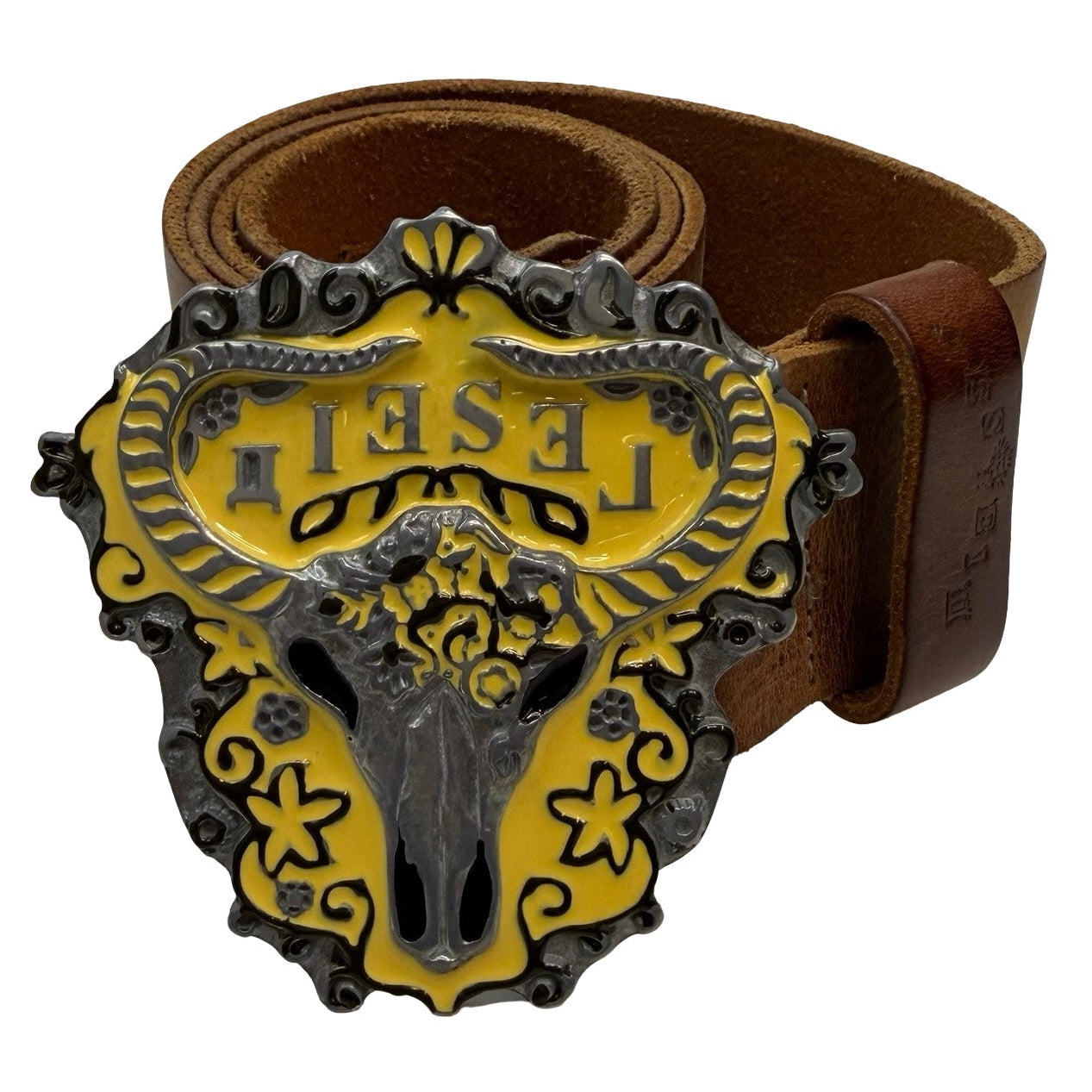 Vintage Diesel Western Leather Belt Brown