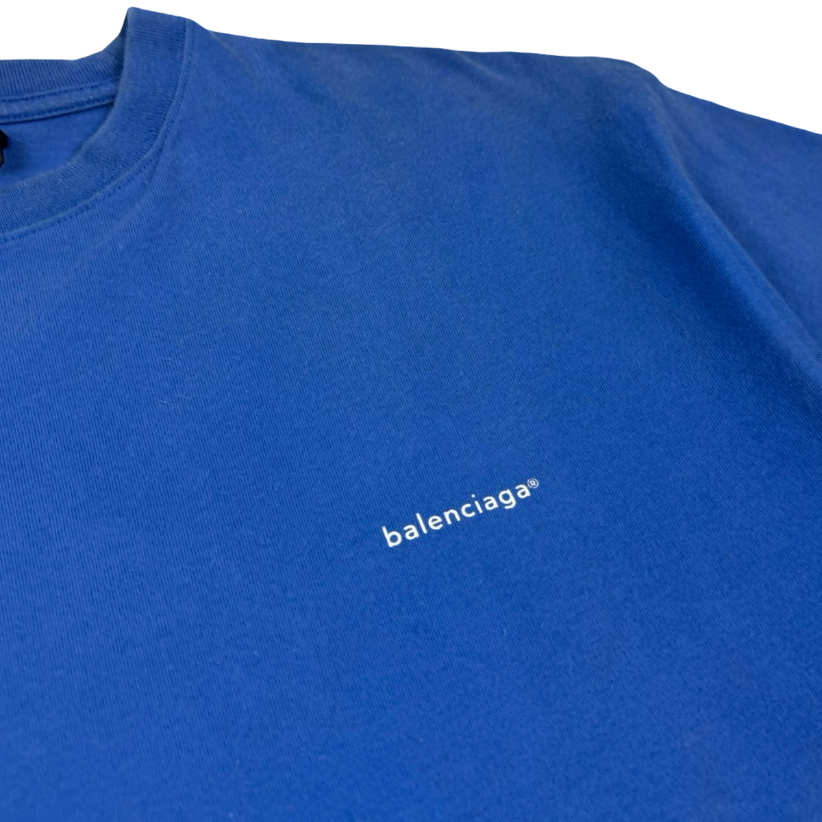 Balenciaga Small Logo T-Shirt Blue