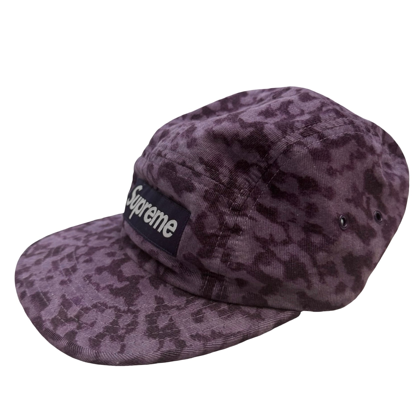 Supreme X Liberty Art Fabrics Leopard Camp Cap Purple