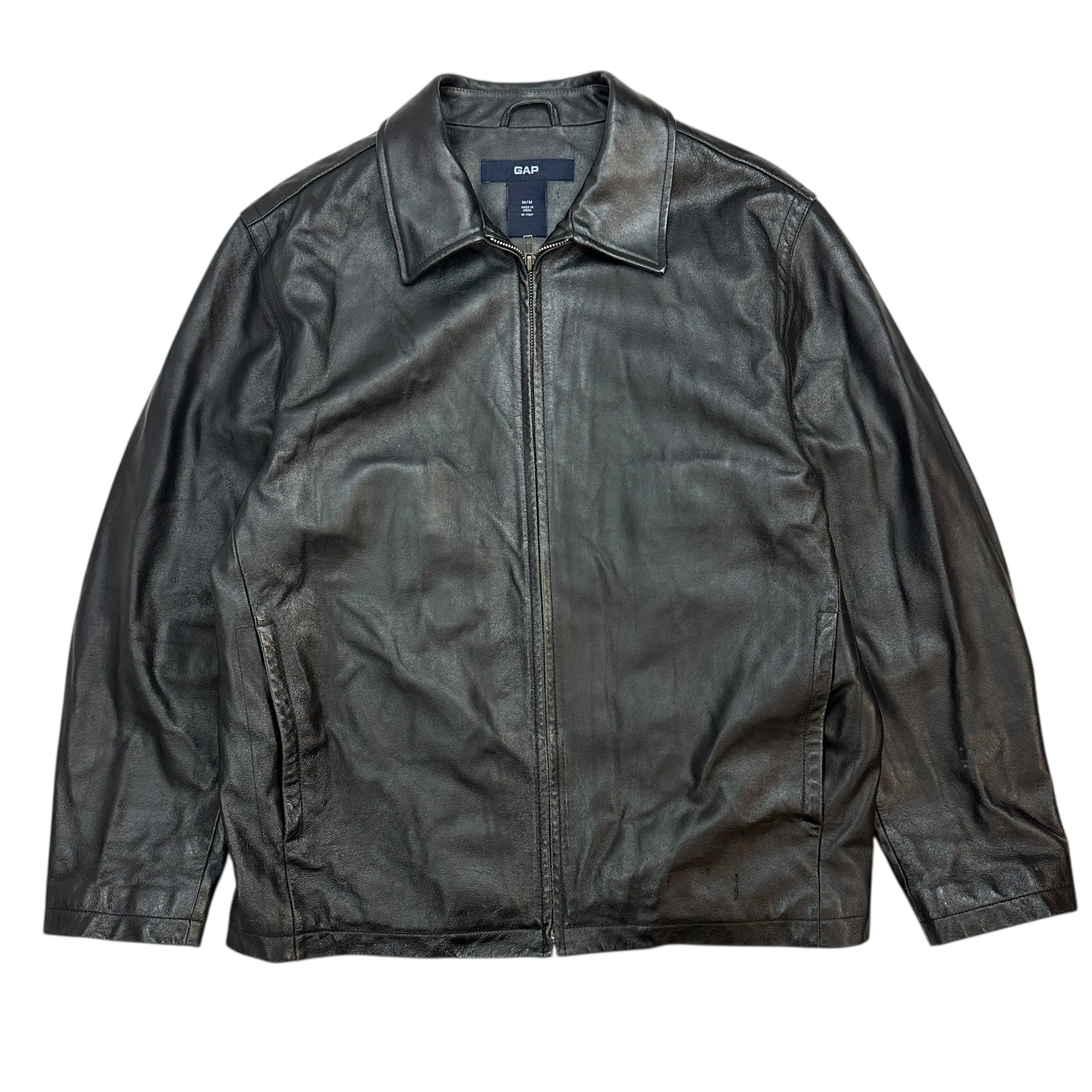 Vintage GAP Leather Straight Cut Jacket Black