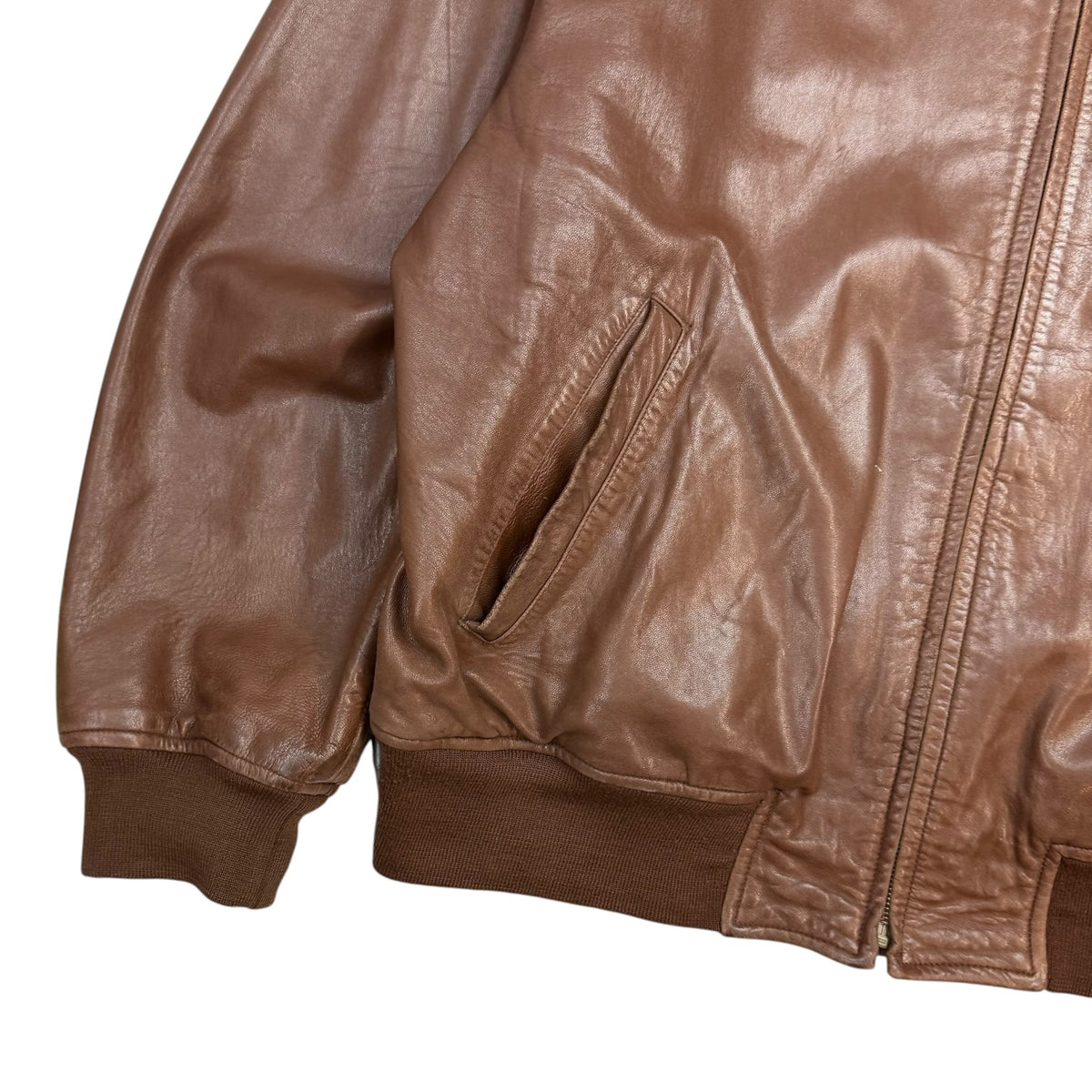 Vintage Polo Ralph Lauren Leather Jacket Brown