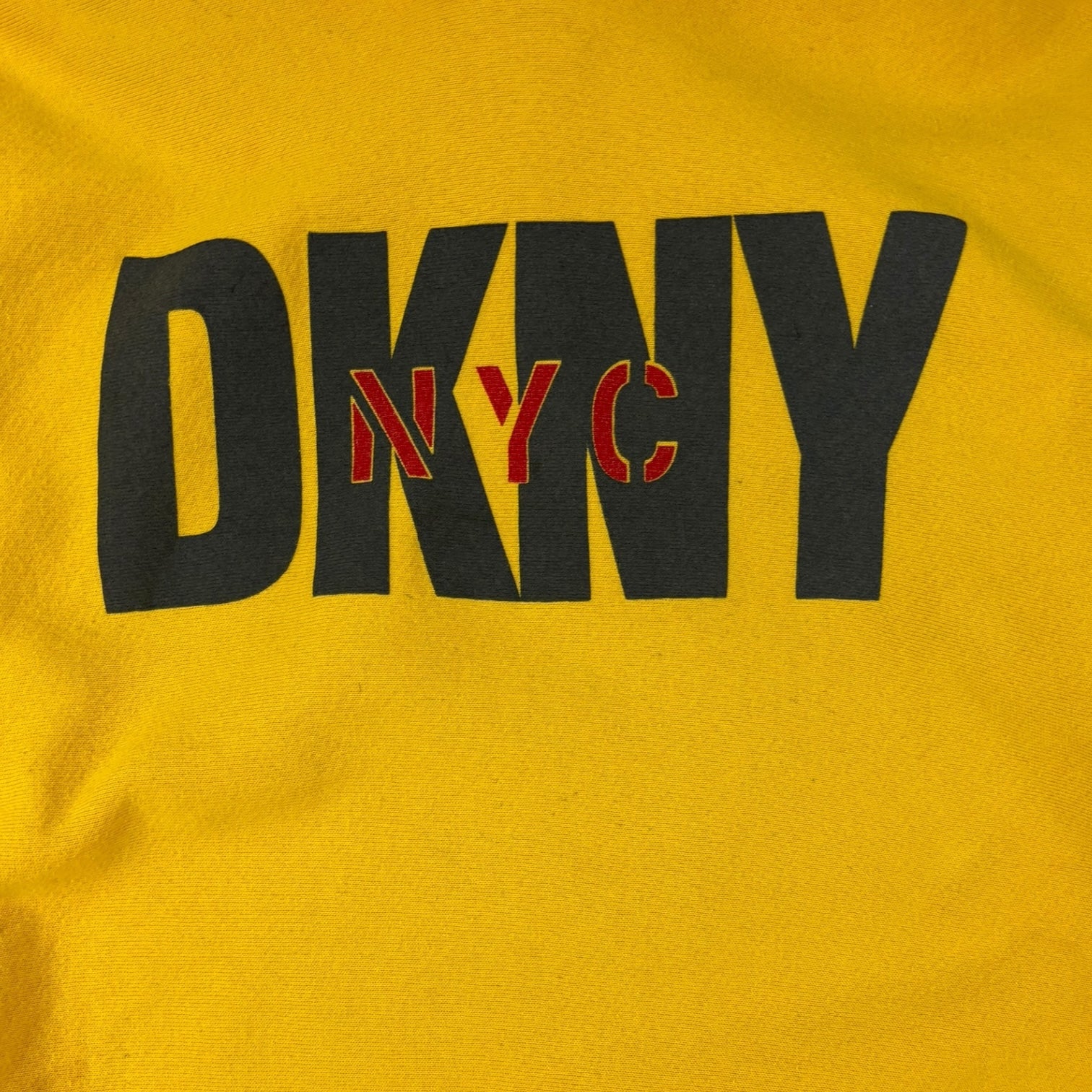 Vintage DKNY Logo Hoodie Yellow