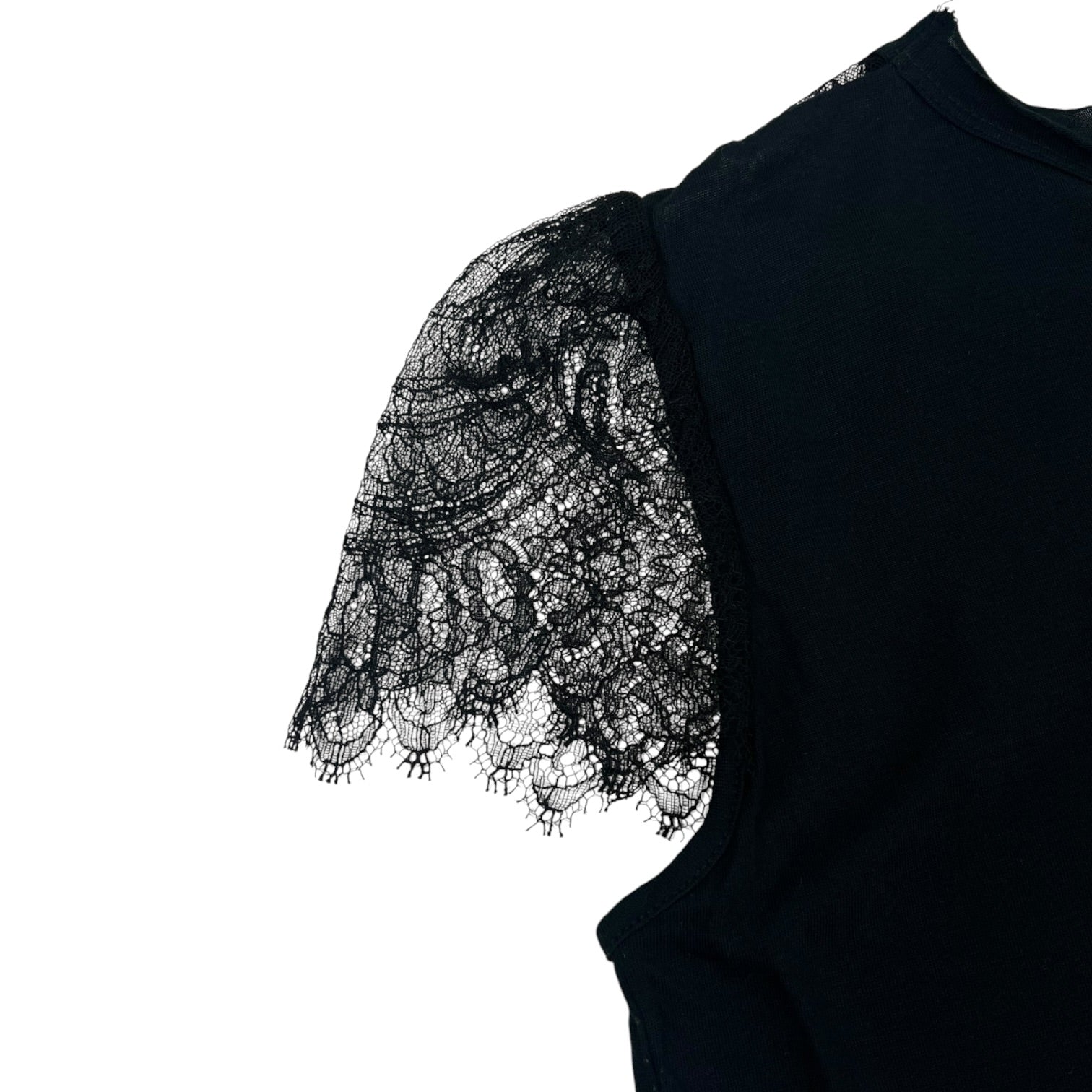 (W) RED Valentino Lace Detail T-Shirt