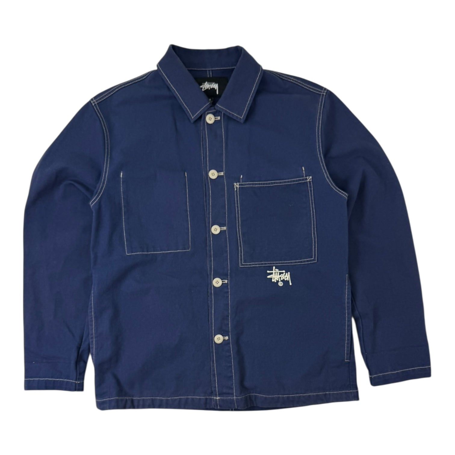 Stussy Canvas Shop Contrast Stitch Jacket Navy
