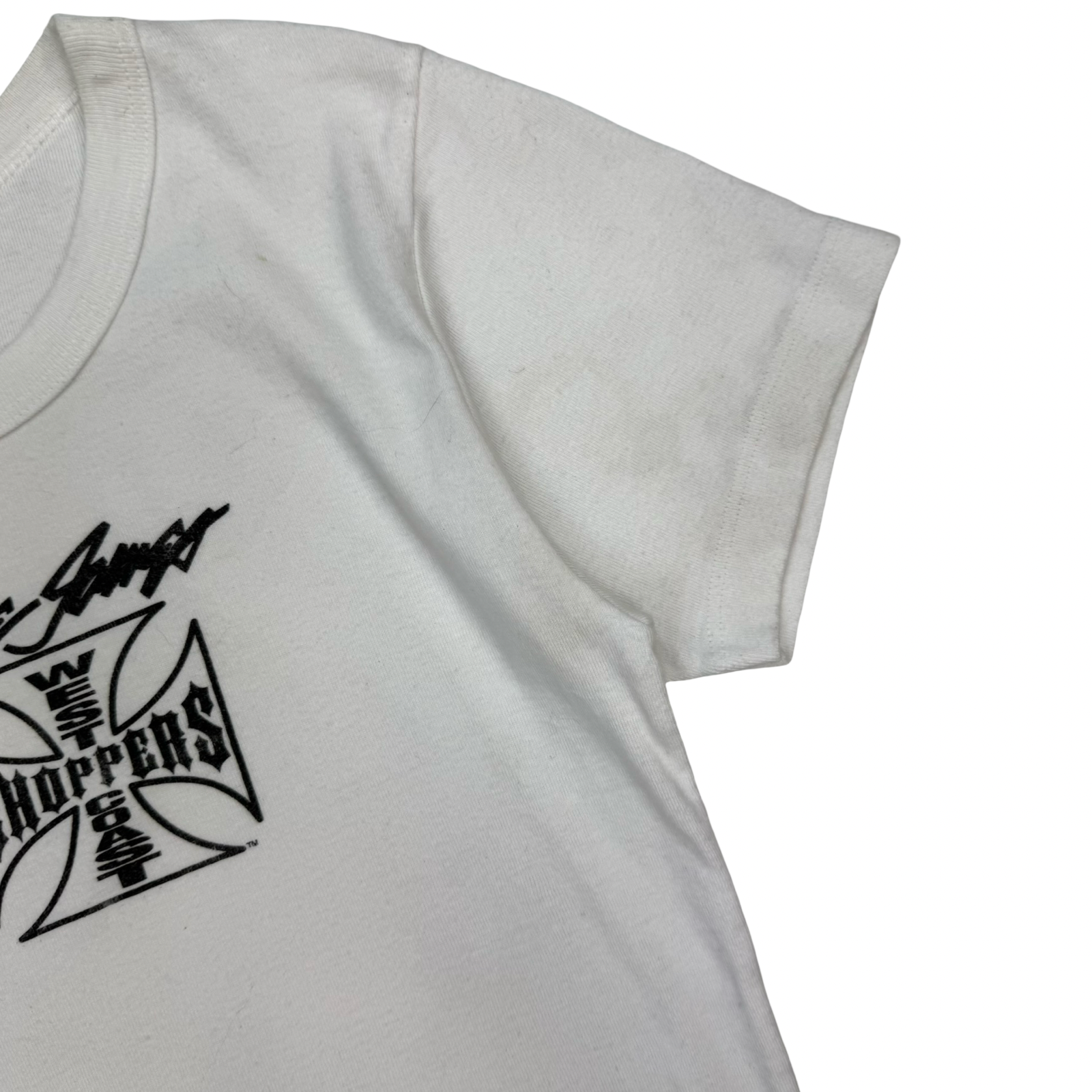 (W) Vintage West Coast Choppers Jesse James Baby Tee White