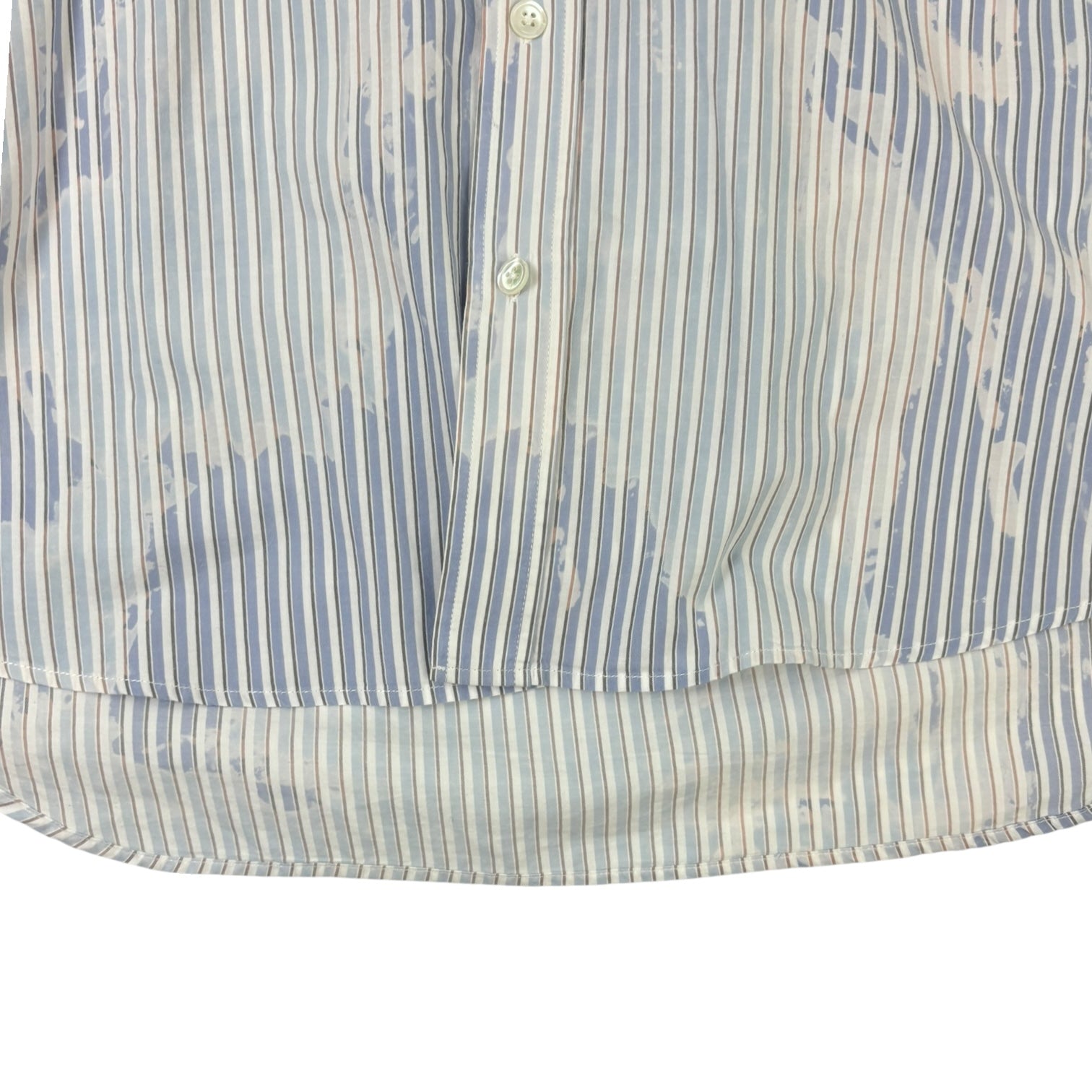 Stussy Bleached Poplin Button-Up Shirt Blue
