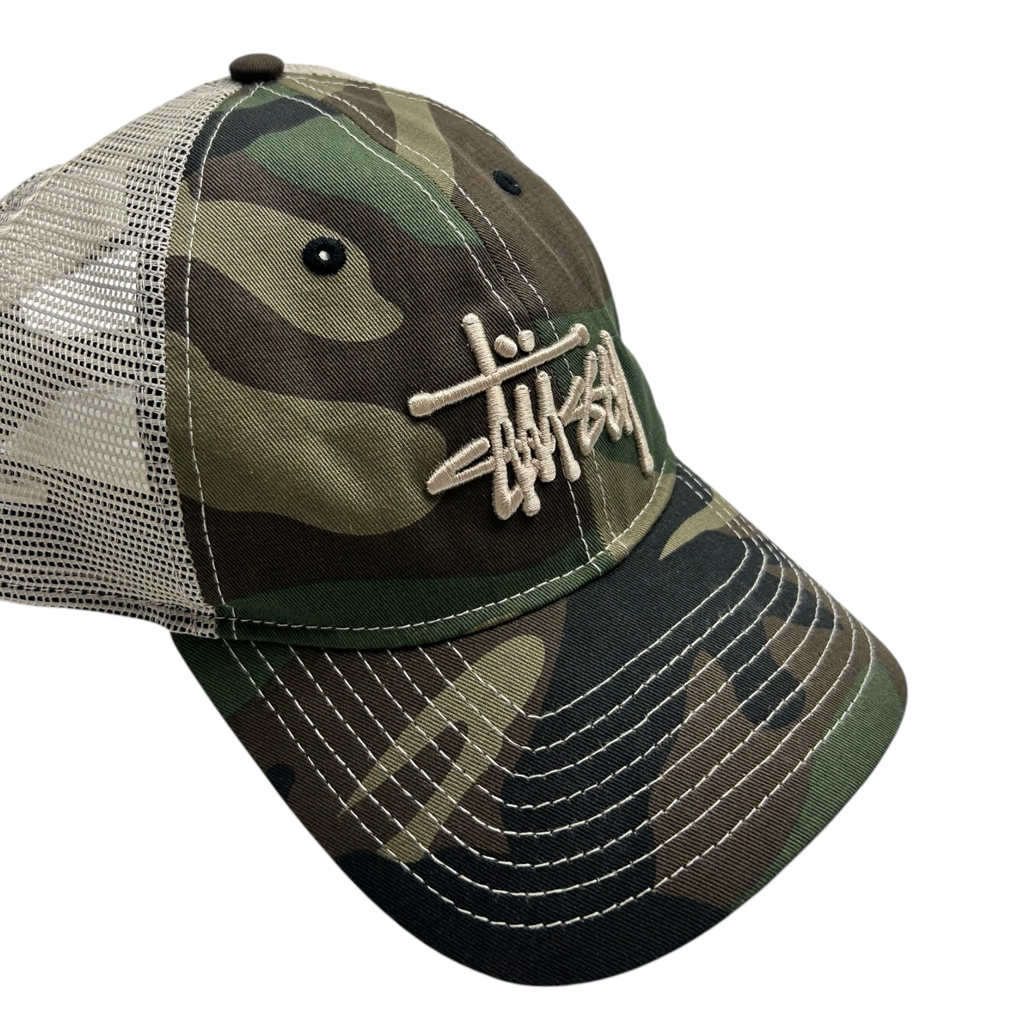 Stussy Camo Trucker Hat Green