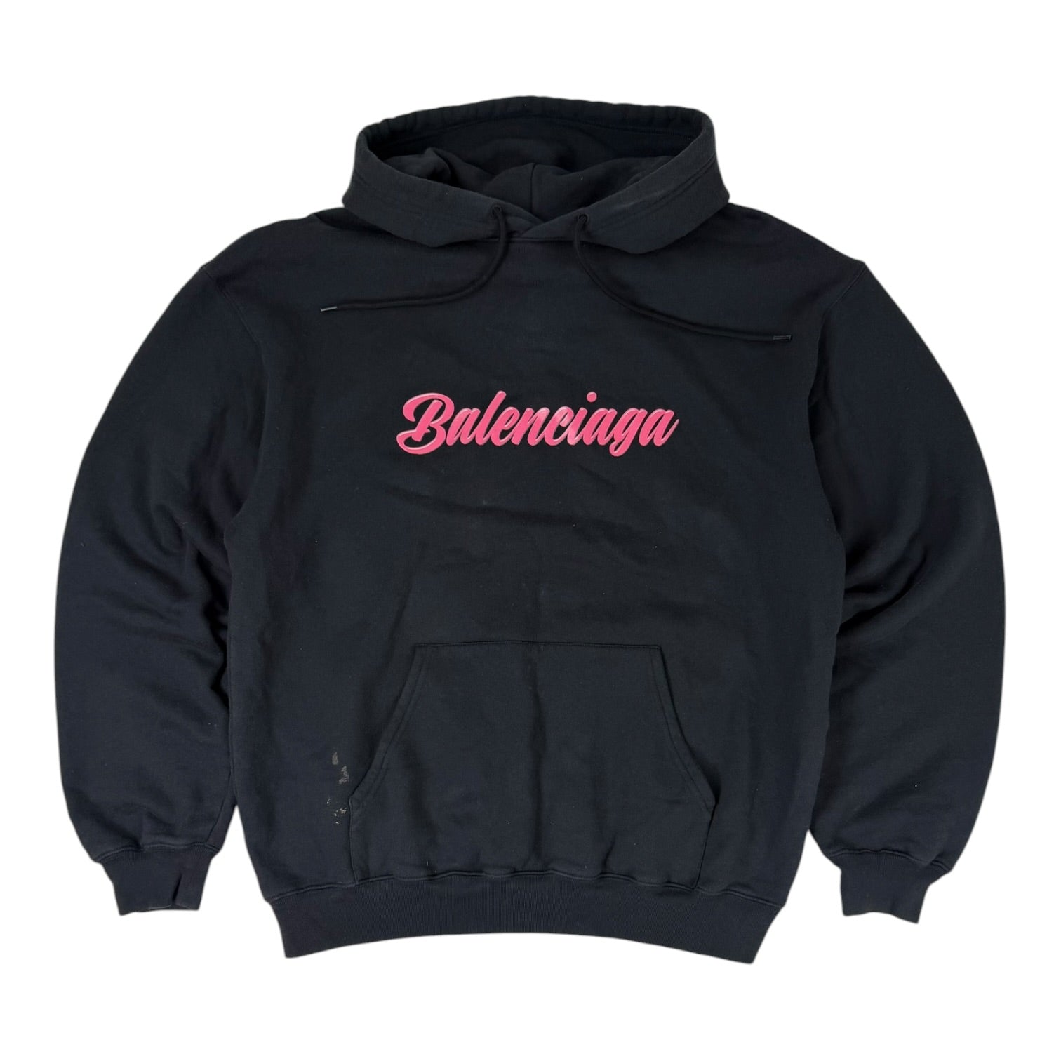 Balenciaga Cursive Logo Hoodie Black