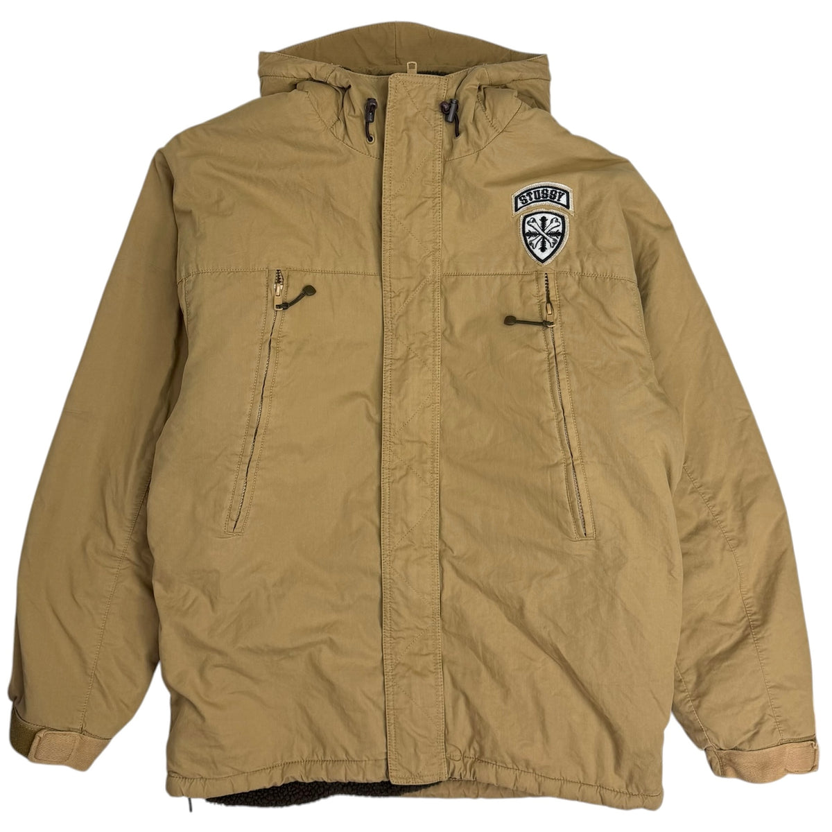 Stussy Sheild Logo Patch Sherpa Lined Work Jacket Kkaki