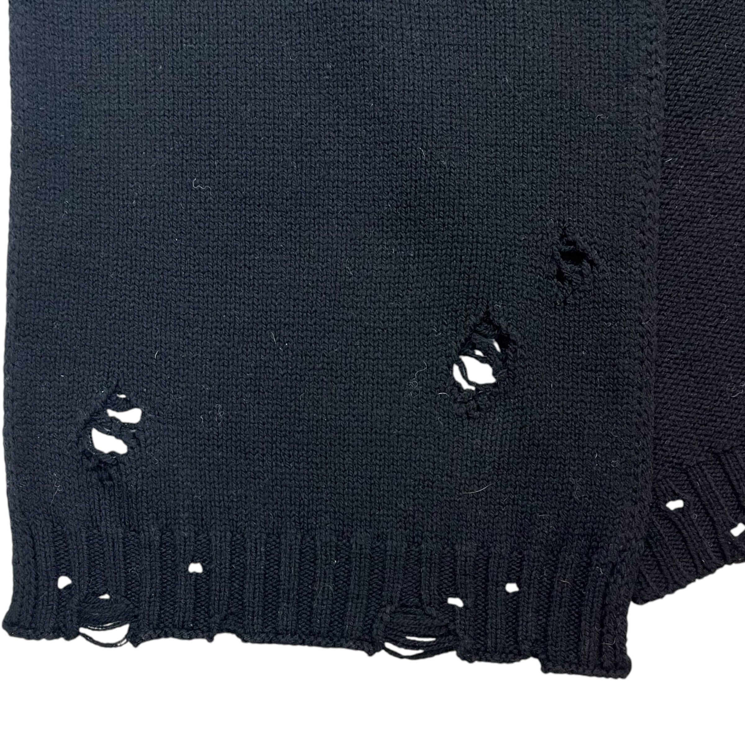 Mason Margiela Distressed Numeric Scarf Black