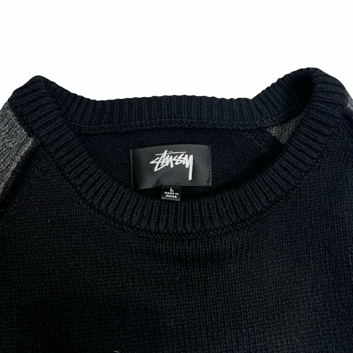 Stüssy Two Tone Raglan Sweater Black