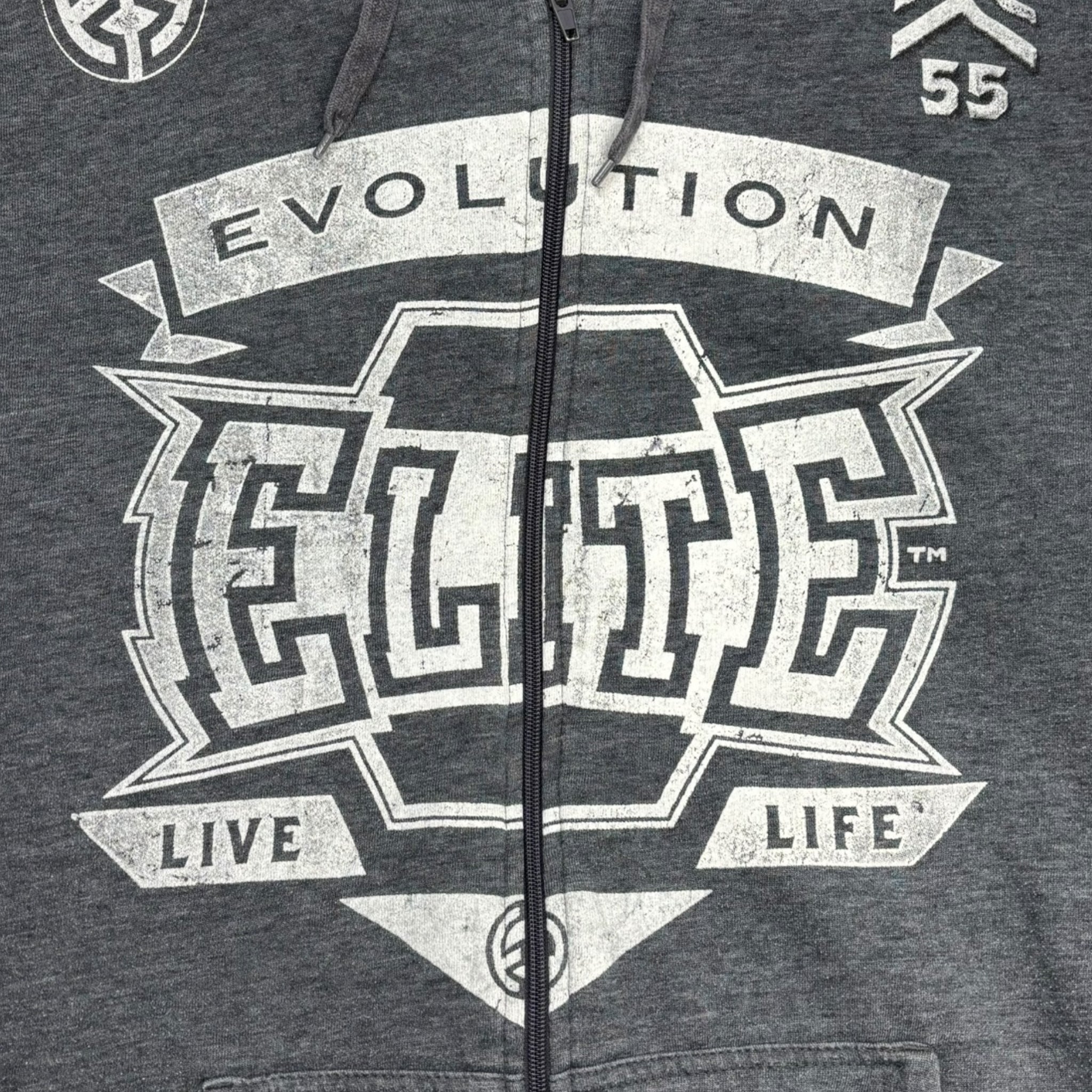 Vintage Y2K MMA Elite Sherpa Lined Zip Hoodie