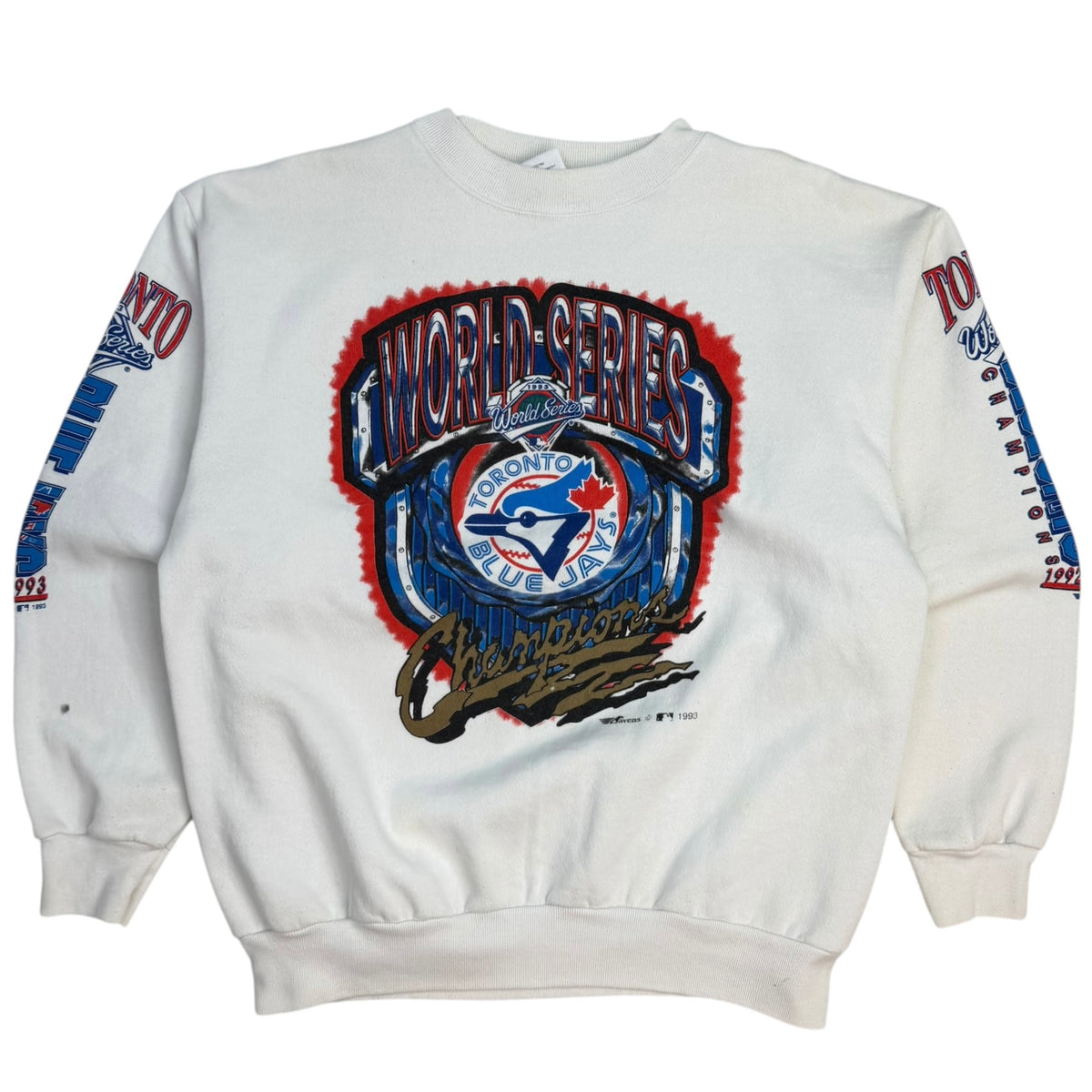 1992-93 Toronto Blue Jays World Series Champione Crewneck White