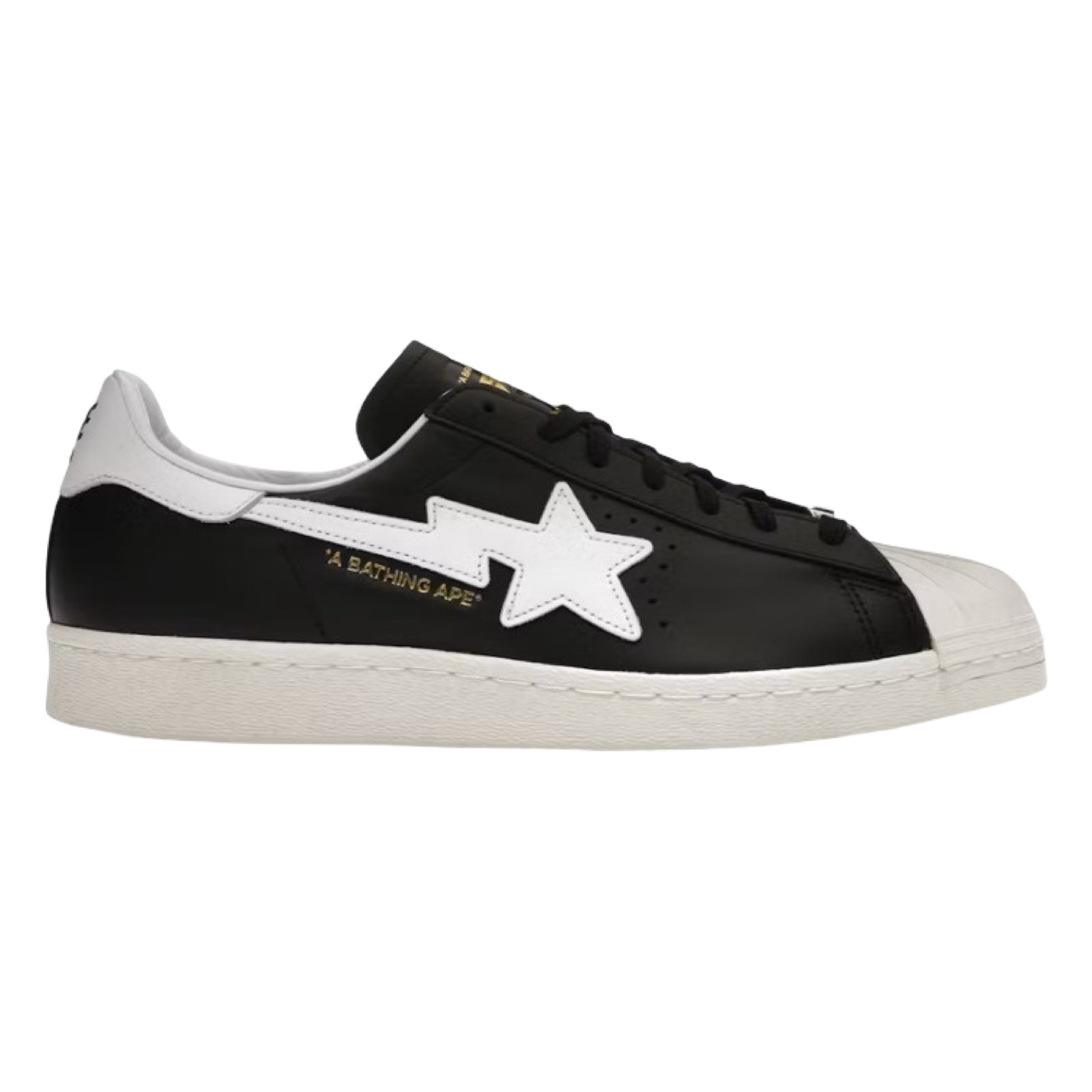 Bape x Adidas Superstar 80s Black White Gold (2022) (Used)