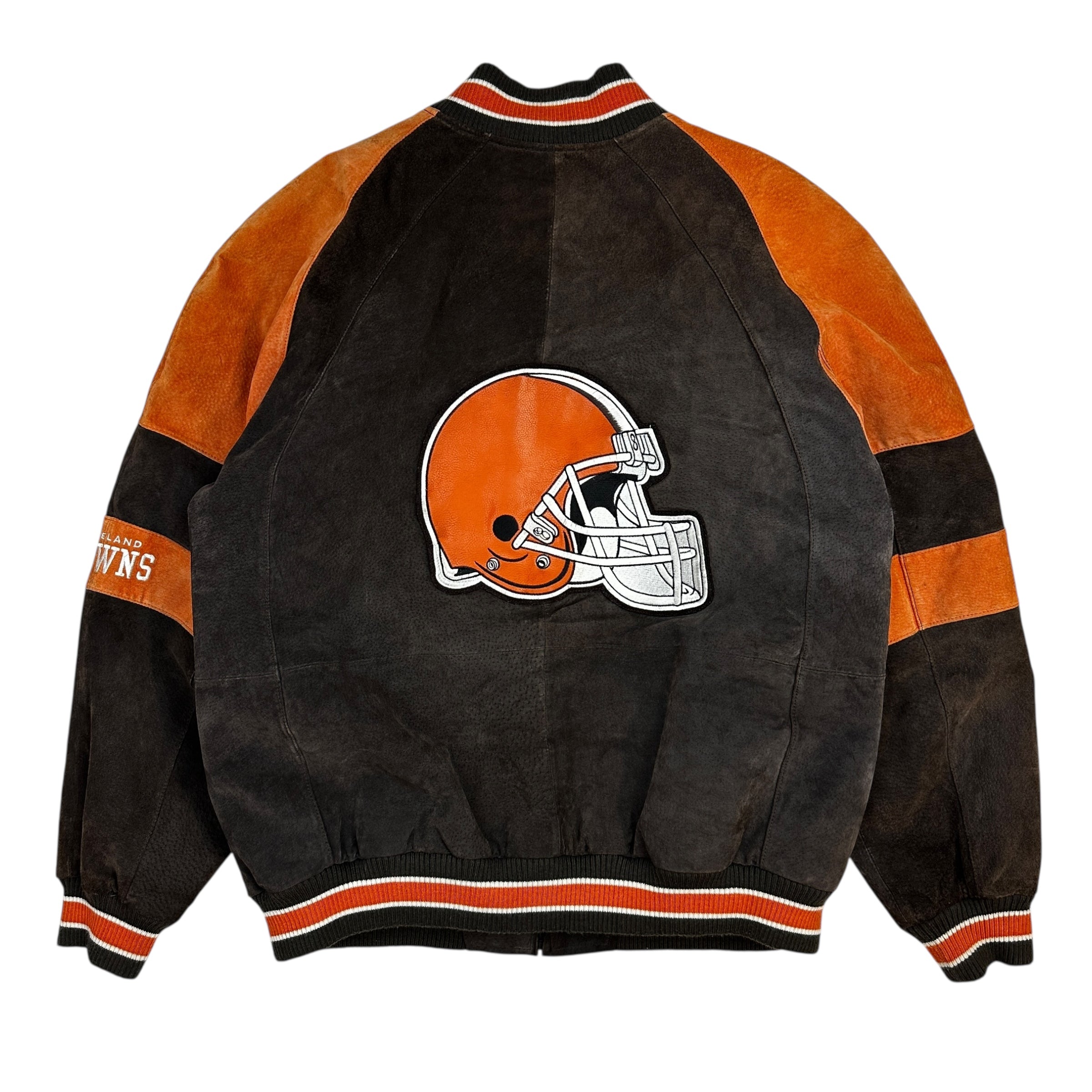 Vintage Cleveland Browns Suede Varsity Brown/Orange