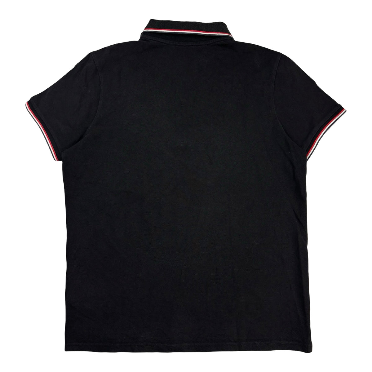 Moncler Logo Patch Tricolour Polo-Shirt Black