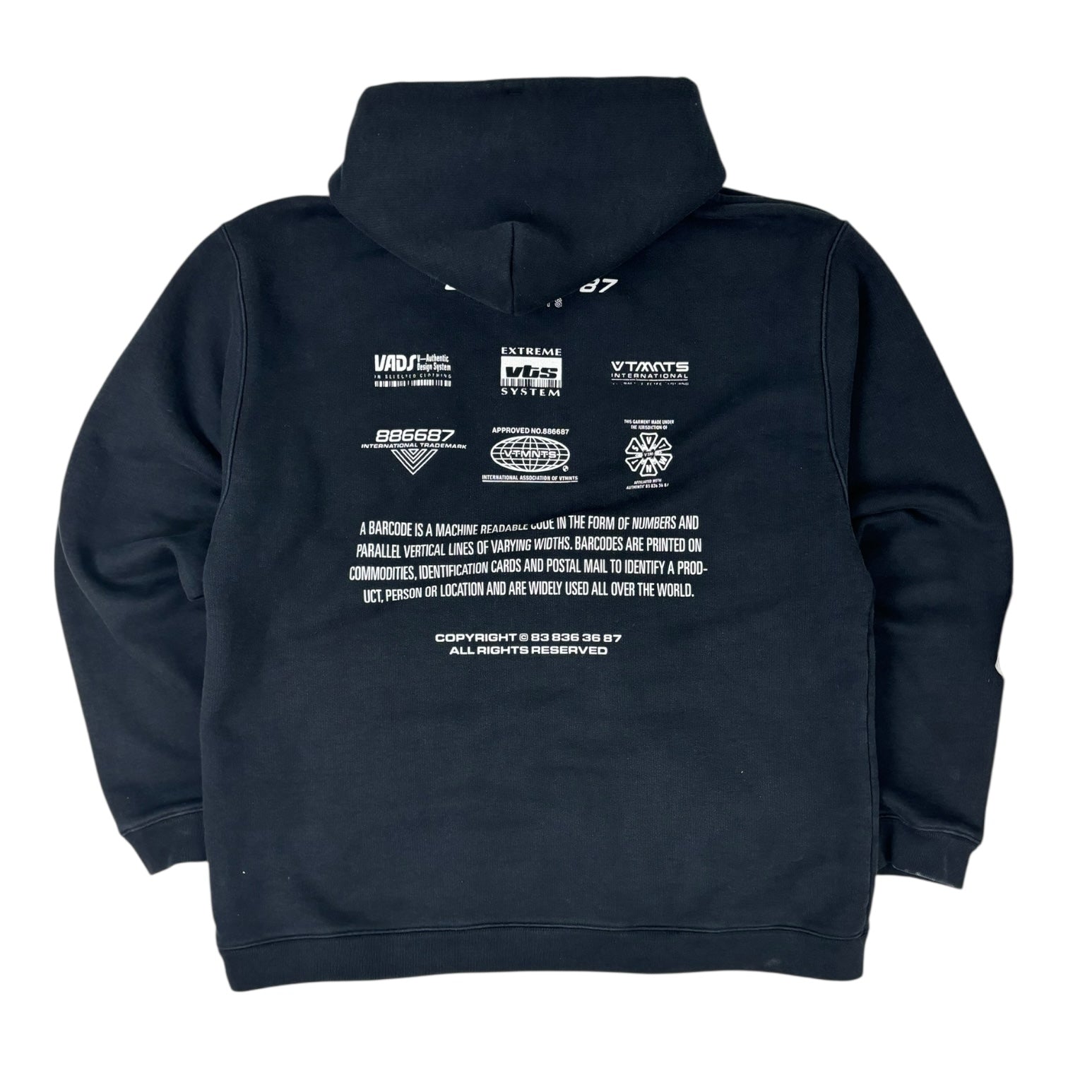 VTMNTS Movie Barcode Hoodie Black