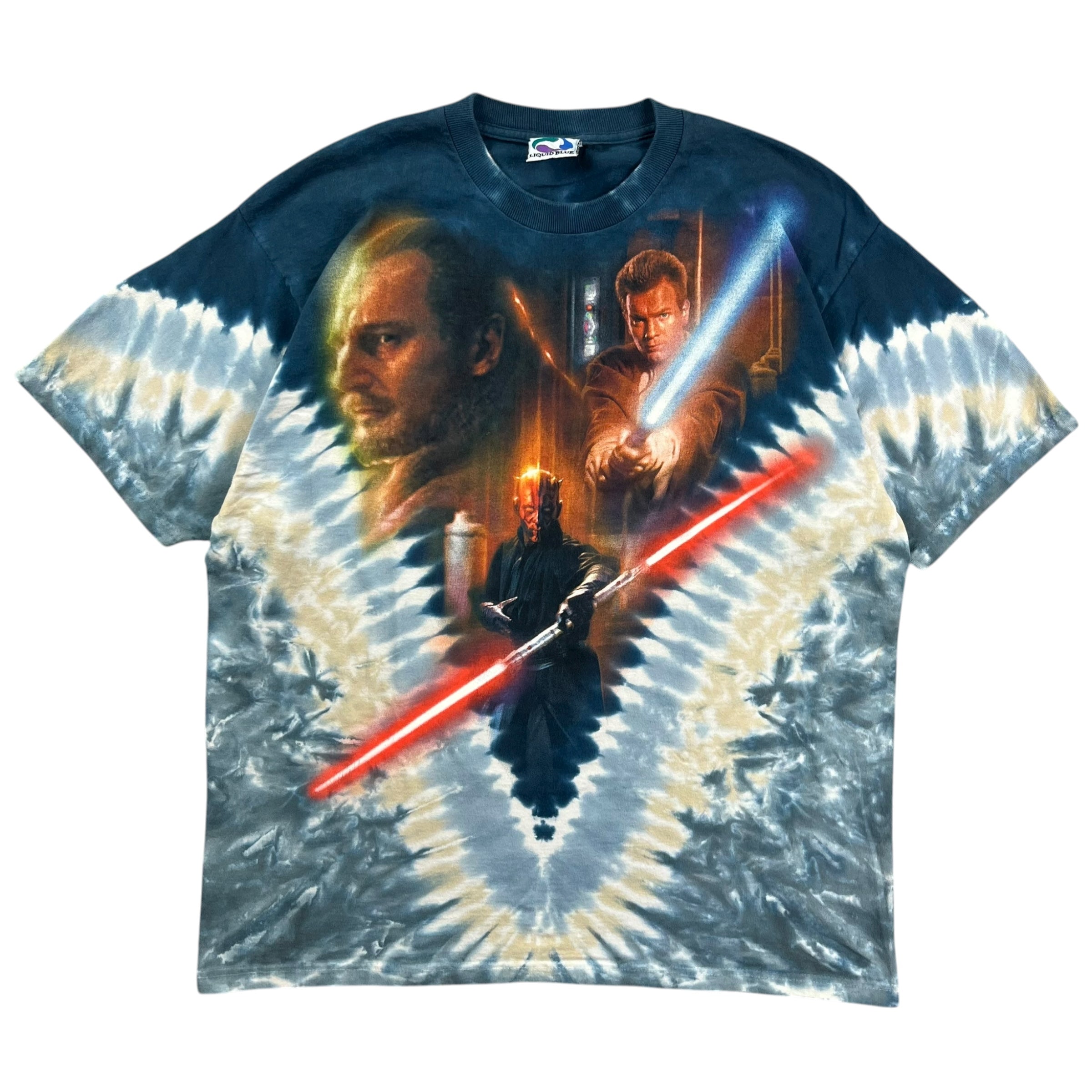 Vintage Star Wars Episode I Tee Tye Die Blue/Light Blue
