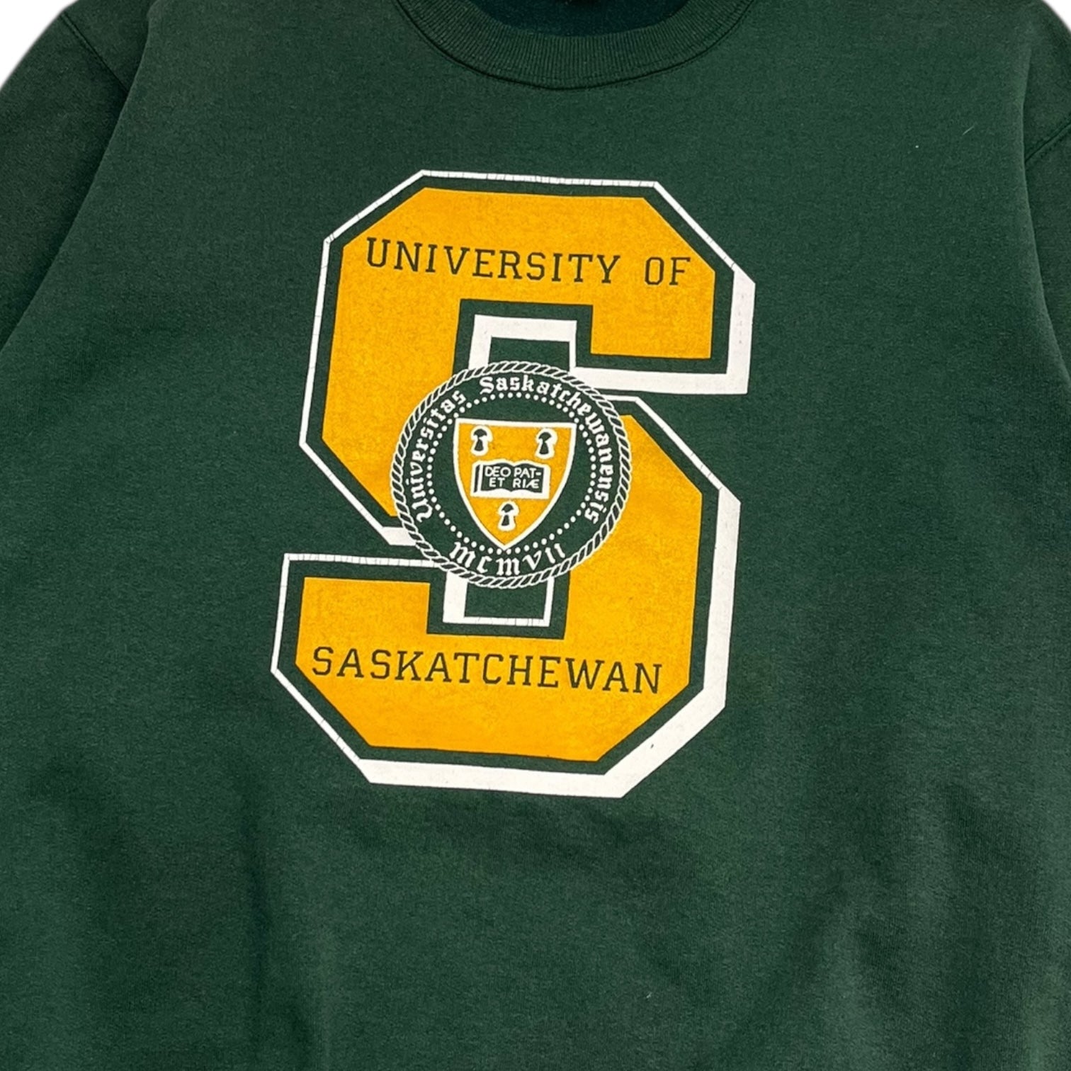 Vintage University Of Sask “S” Logo Champion Crew