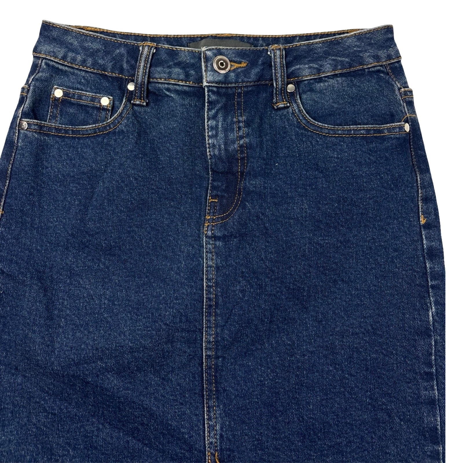 (W) Suzy Shier Jean Skirt Dark Wash
