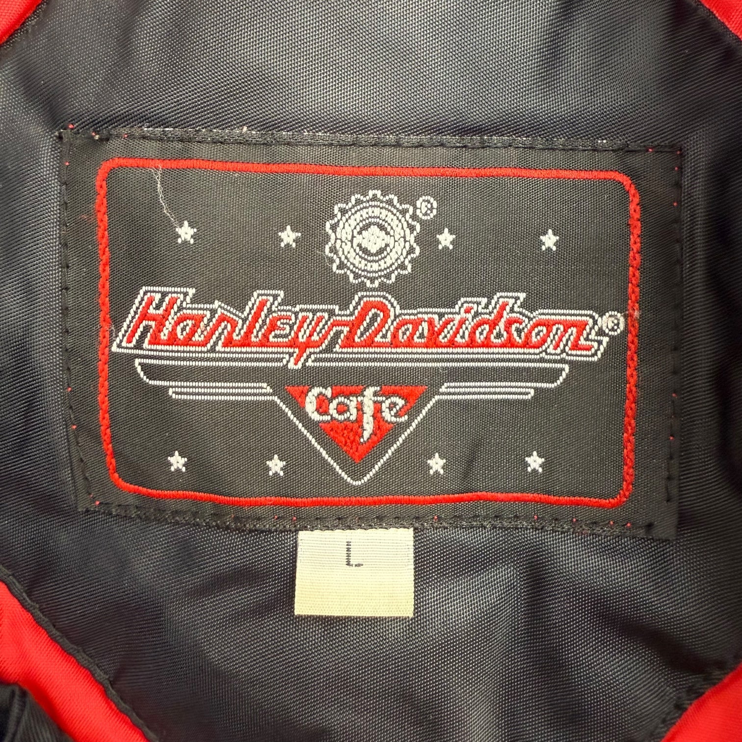 Vintage Harley Davidson Cafe Bomber Jacket Black