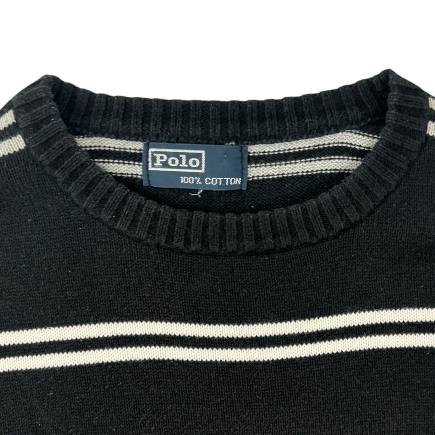 Vintage Polo Ralph Lauren Striped Knit Sweater Black