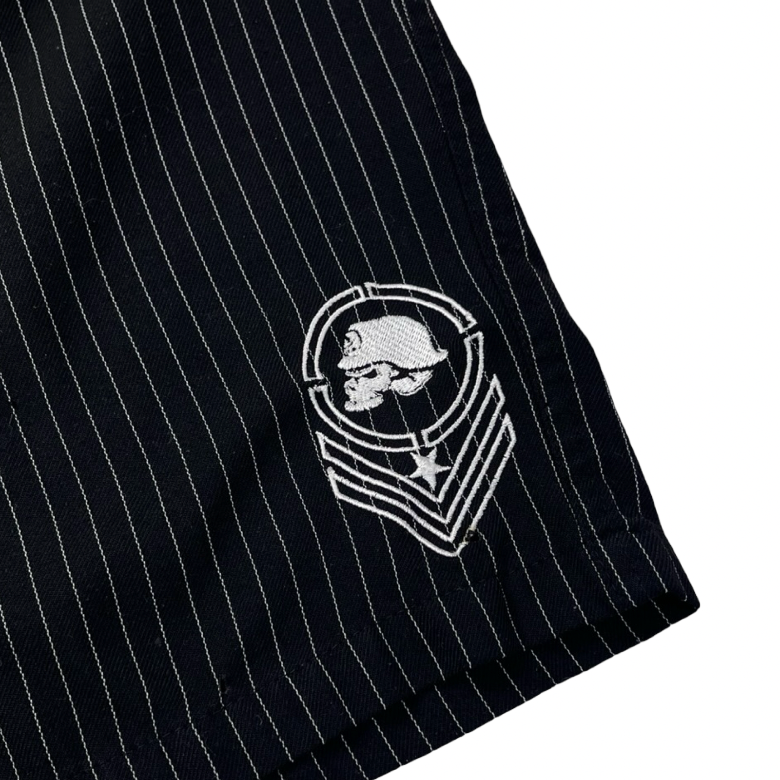 Vintage Y2K Metal Mulisha Pinstripe Shorts Black