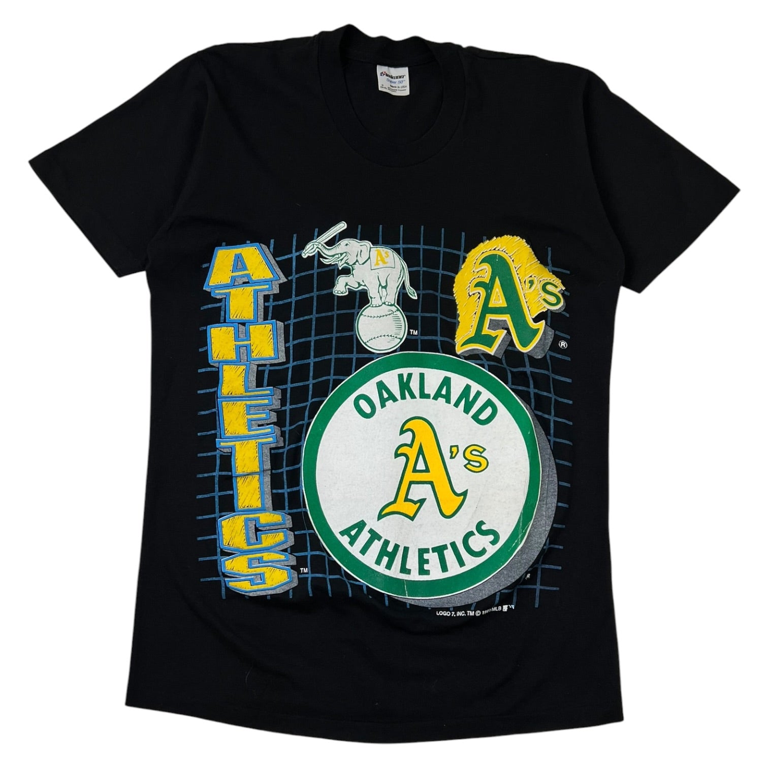 Vintage 1991  MLB Oakland Athletics baseball t-shirt Black
