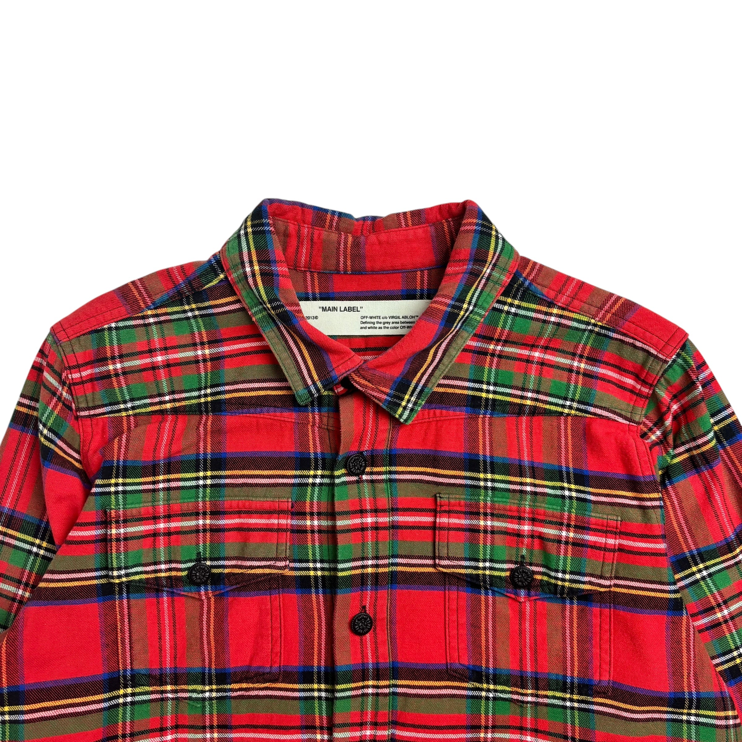 Off-White Sprayed Diagonals Flannel Red