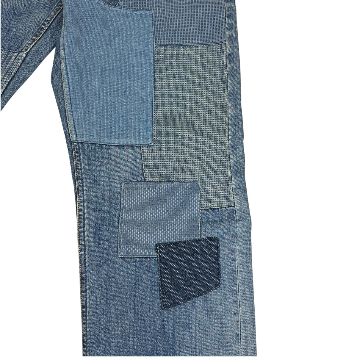 FDMTL Japan Patchwork Sashiko Denim Jean Blue