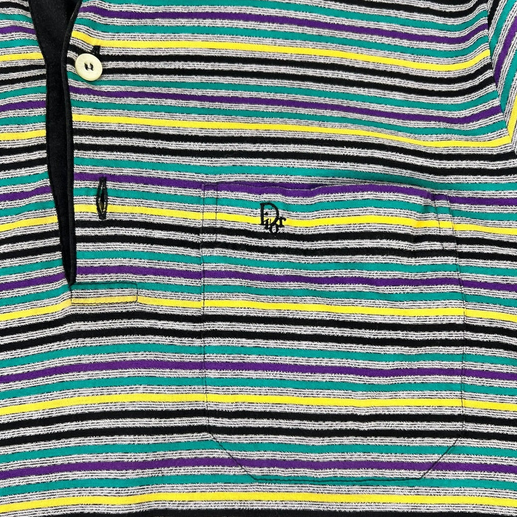 Vintage Christian Dior Striped Polo Shirt