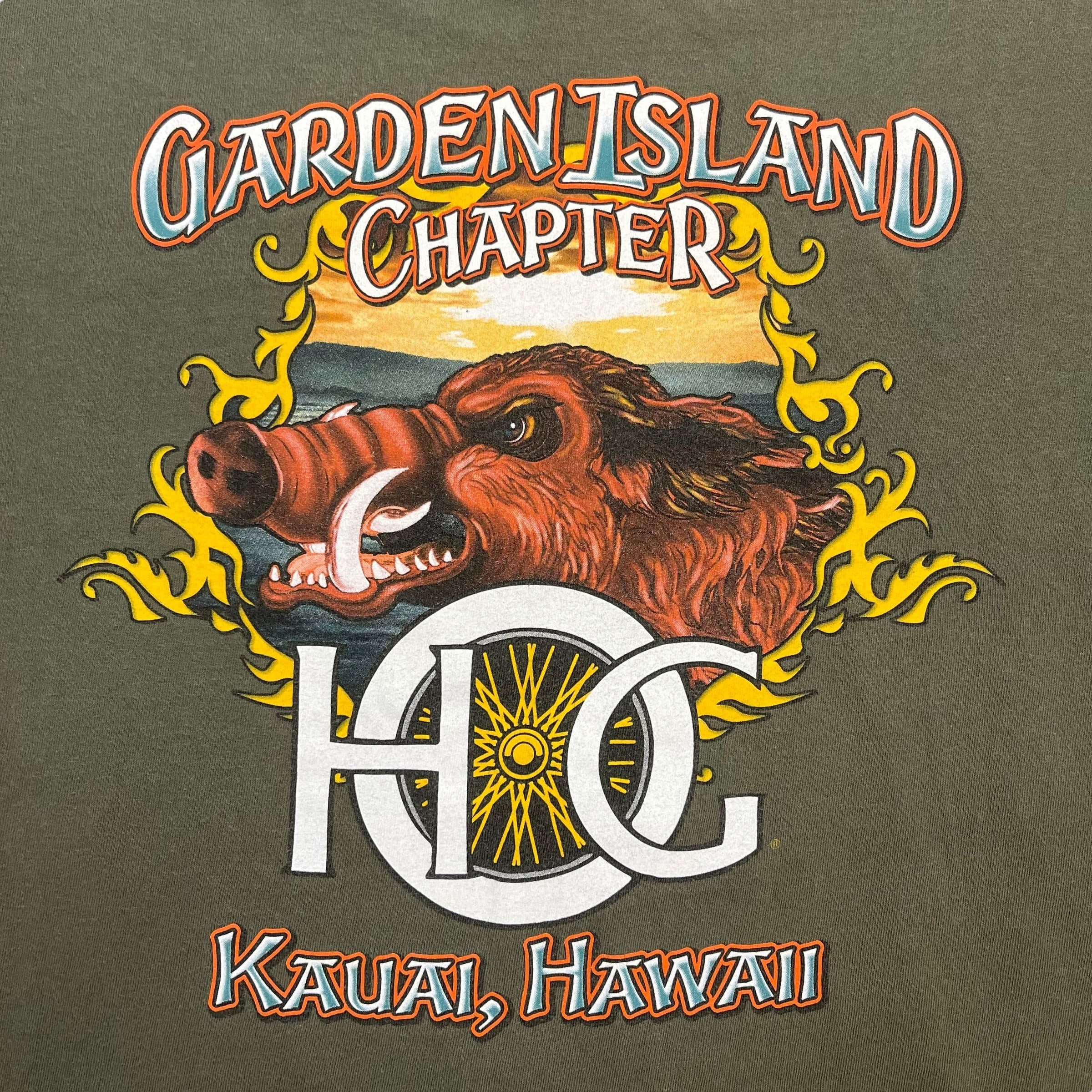 Vintage Harley-Davidson of Kauai Tee Army Green
