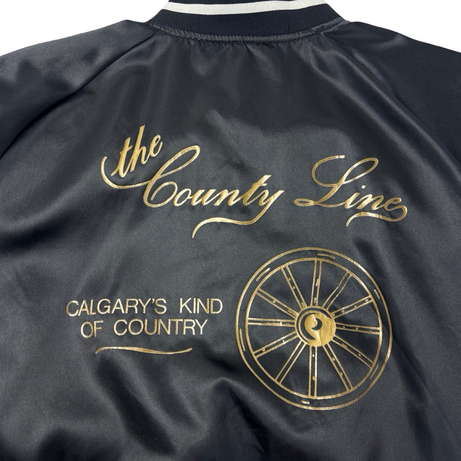 Vintage Sexton “Calgary’s Kind Of Country” Satin Western Bomber Jacket