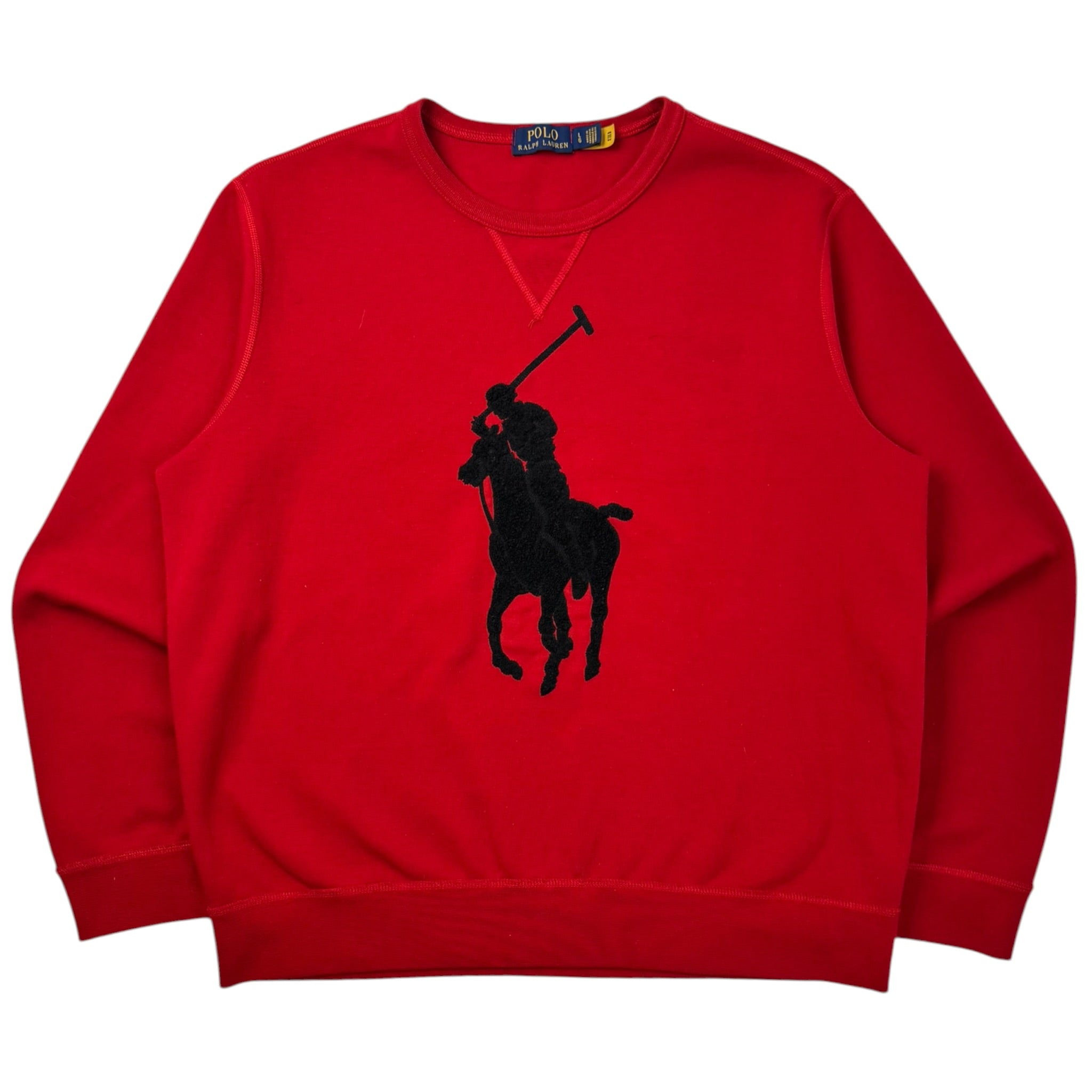Polo Ralph Lauren  Felt Embroidered Crewneck Red