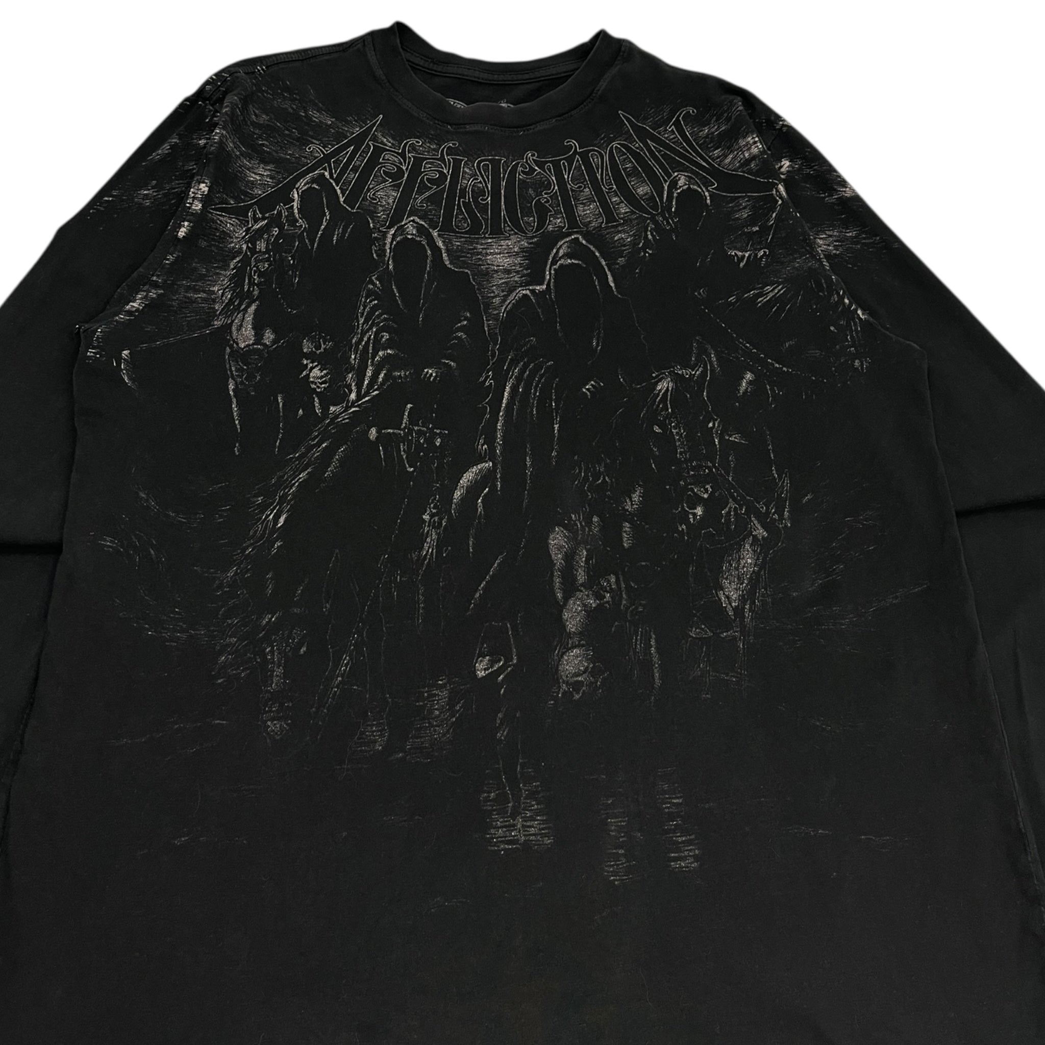 Vintage Y2K Affliction 4 Horseman L/S T-Shirt Black