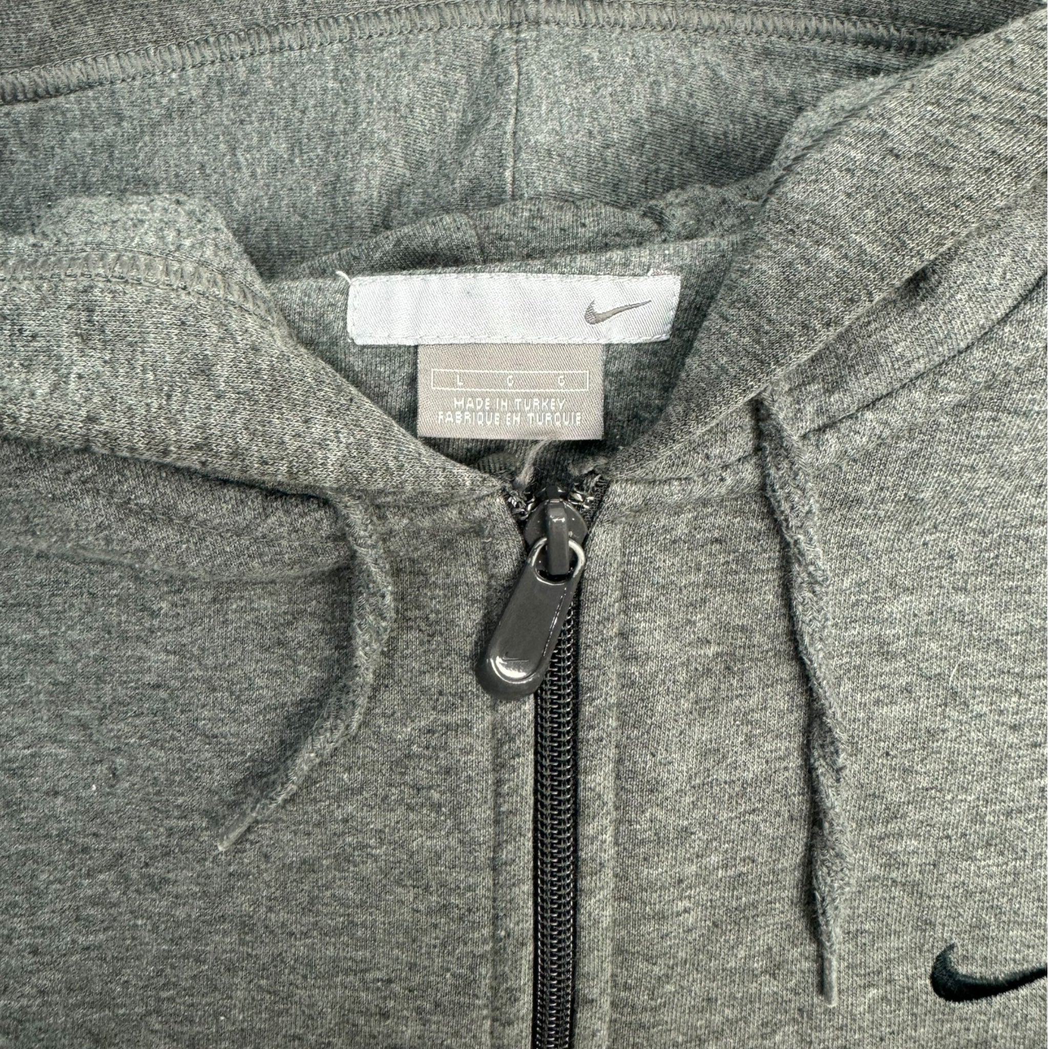 Vintage Y2K Nike Euro Side Swoosh Quarter Zip Hoodie Dark Grey