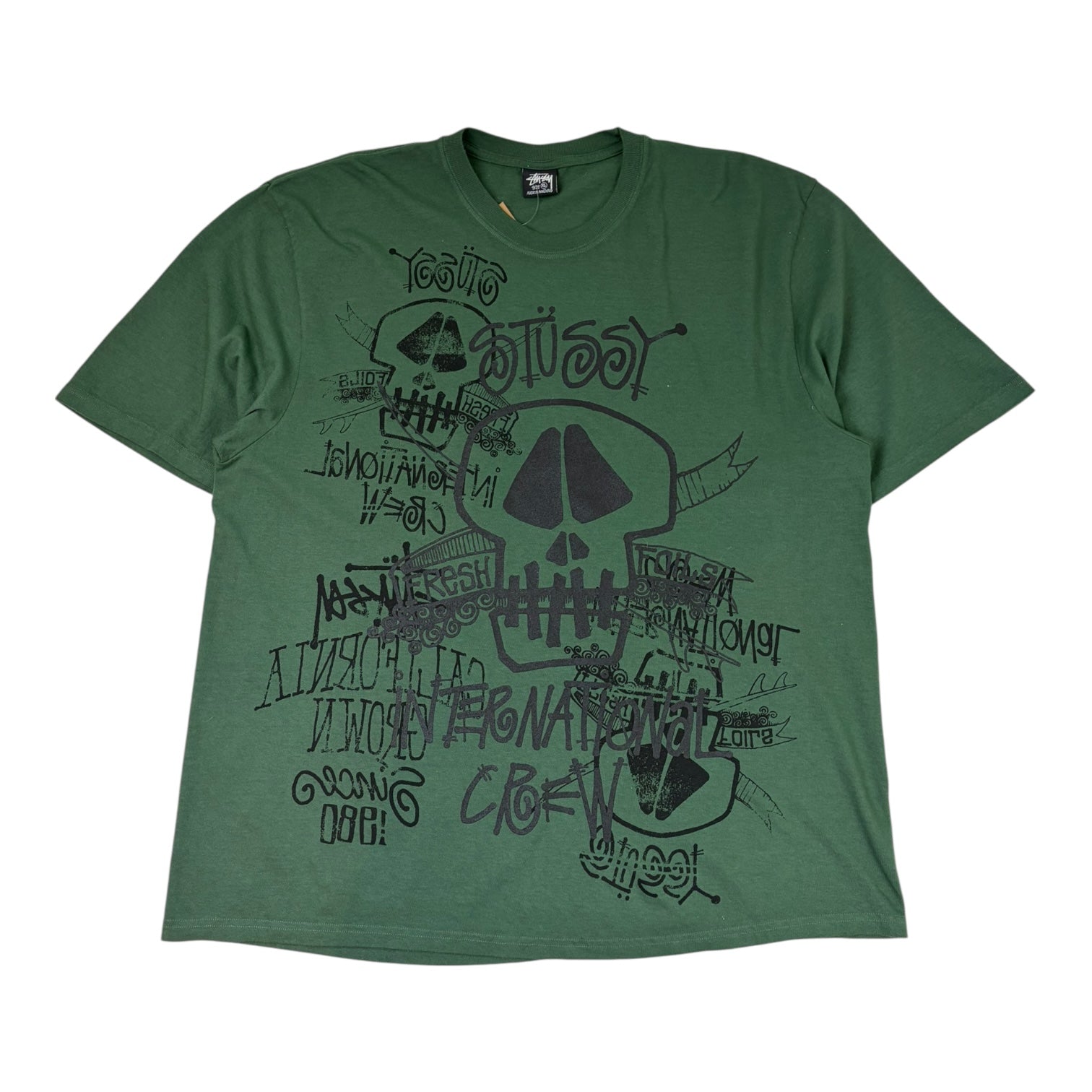 Stussy Skulls Pigment-Dyed T-Shirt Pine