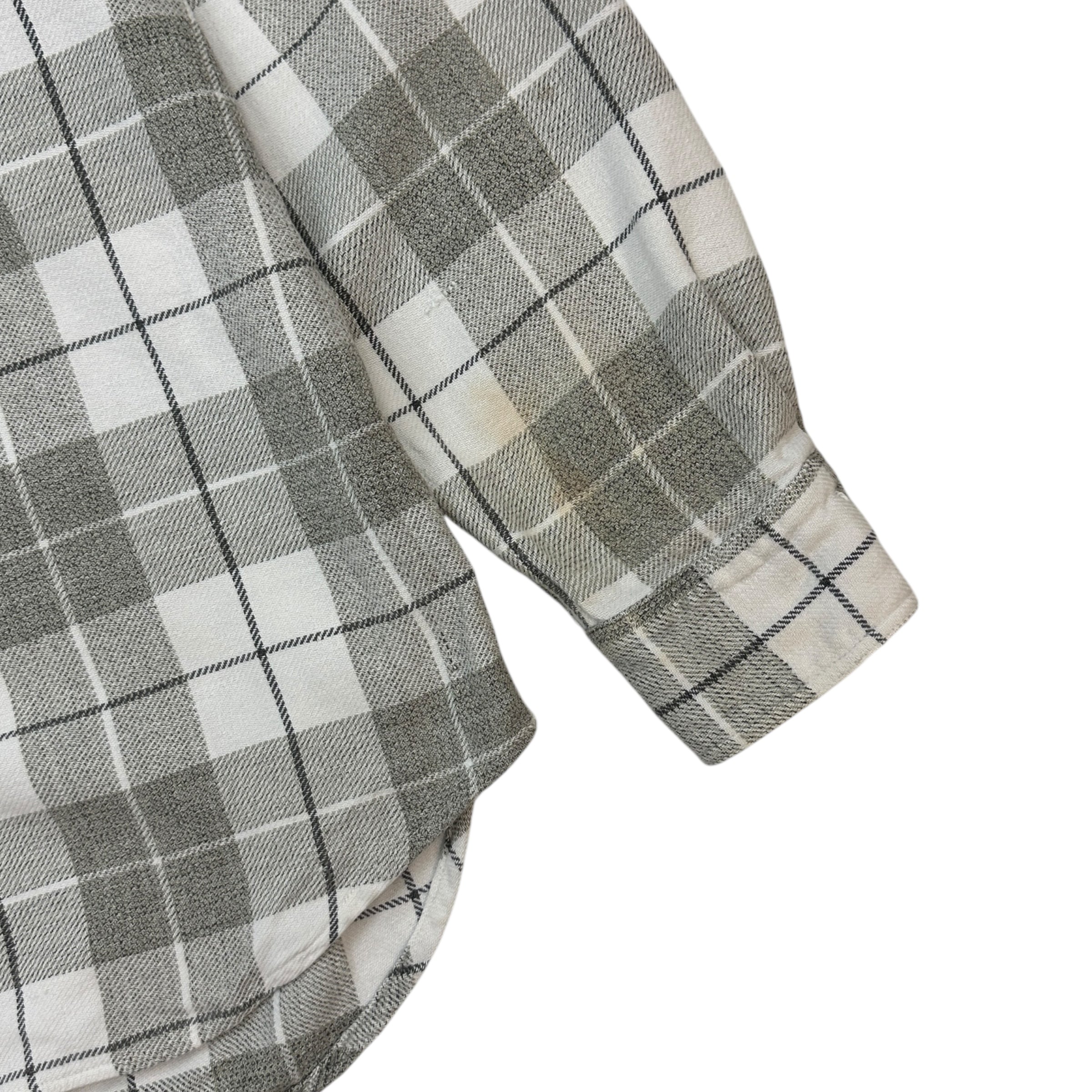 Vintage Plaid Button Up Shirt Grey/White