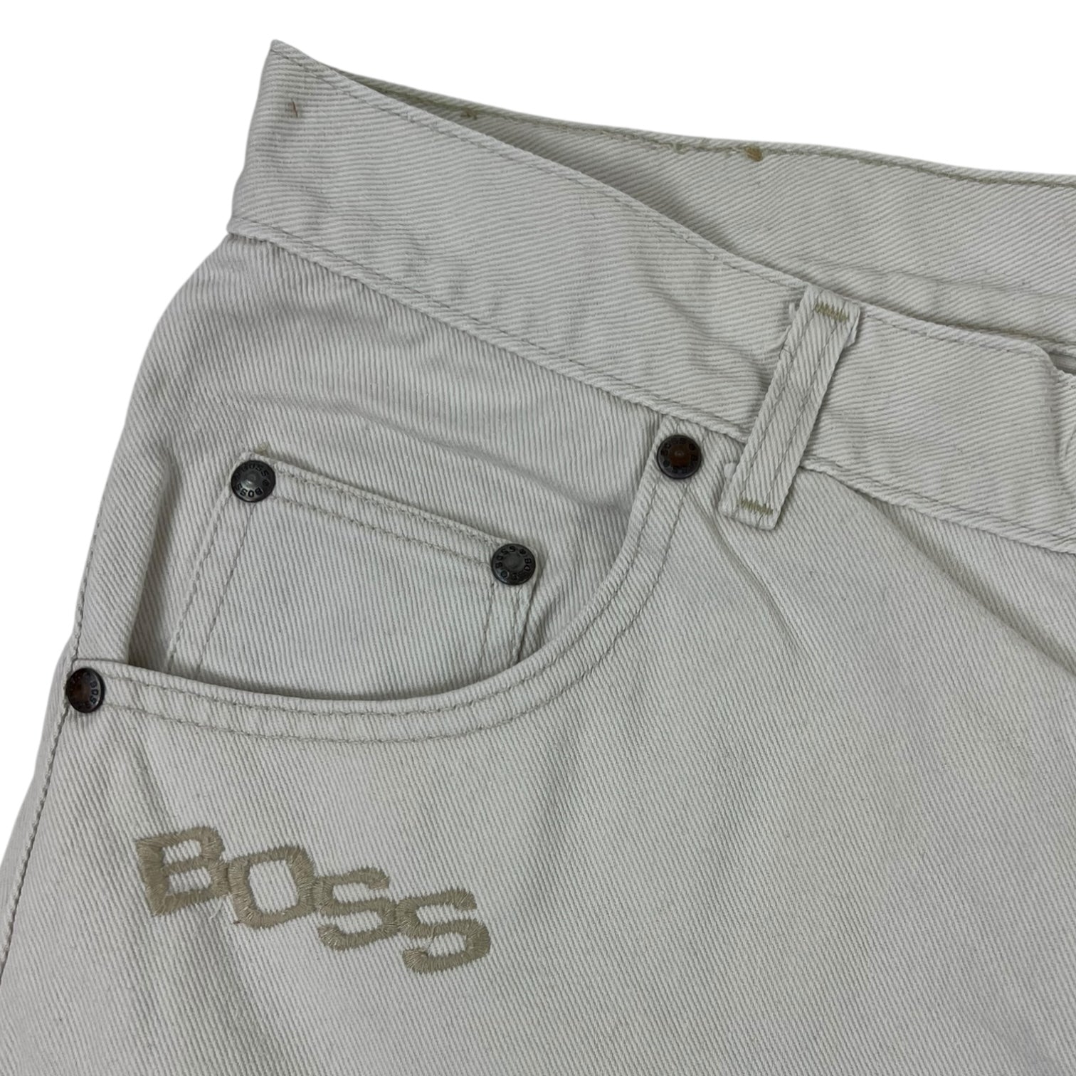 Vintage Y2K BOSS Jean Short White