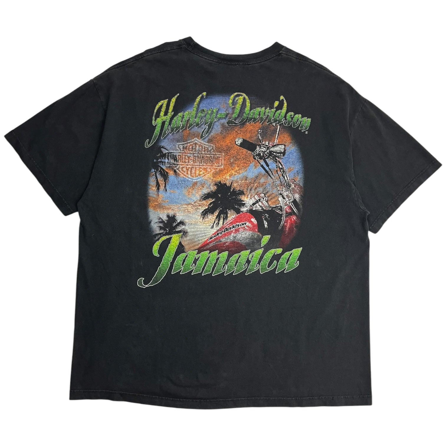 Harley Davidson Jamaica T-Shirt Faded Black