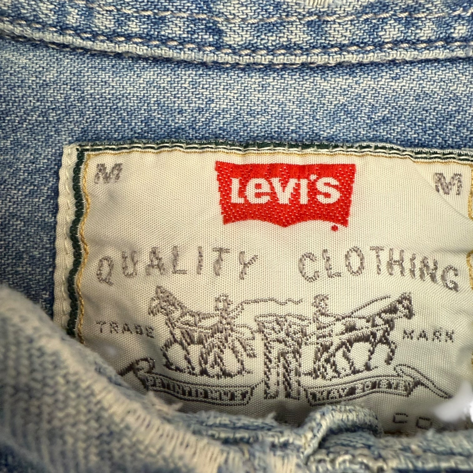 Vintage Wrangler Button Up Denim Shirt Light Wash