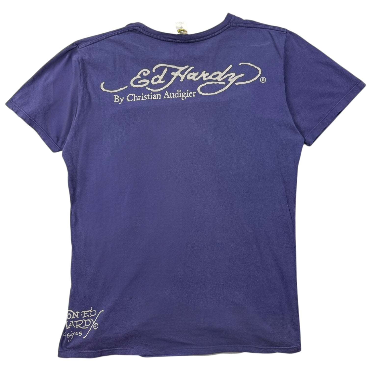 Vintage Y2K Ed Hardy By Christian Audigier Heart Tee Purple