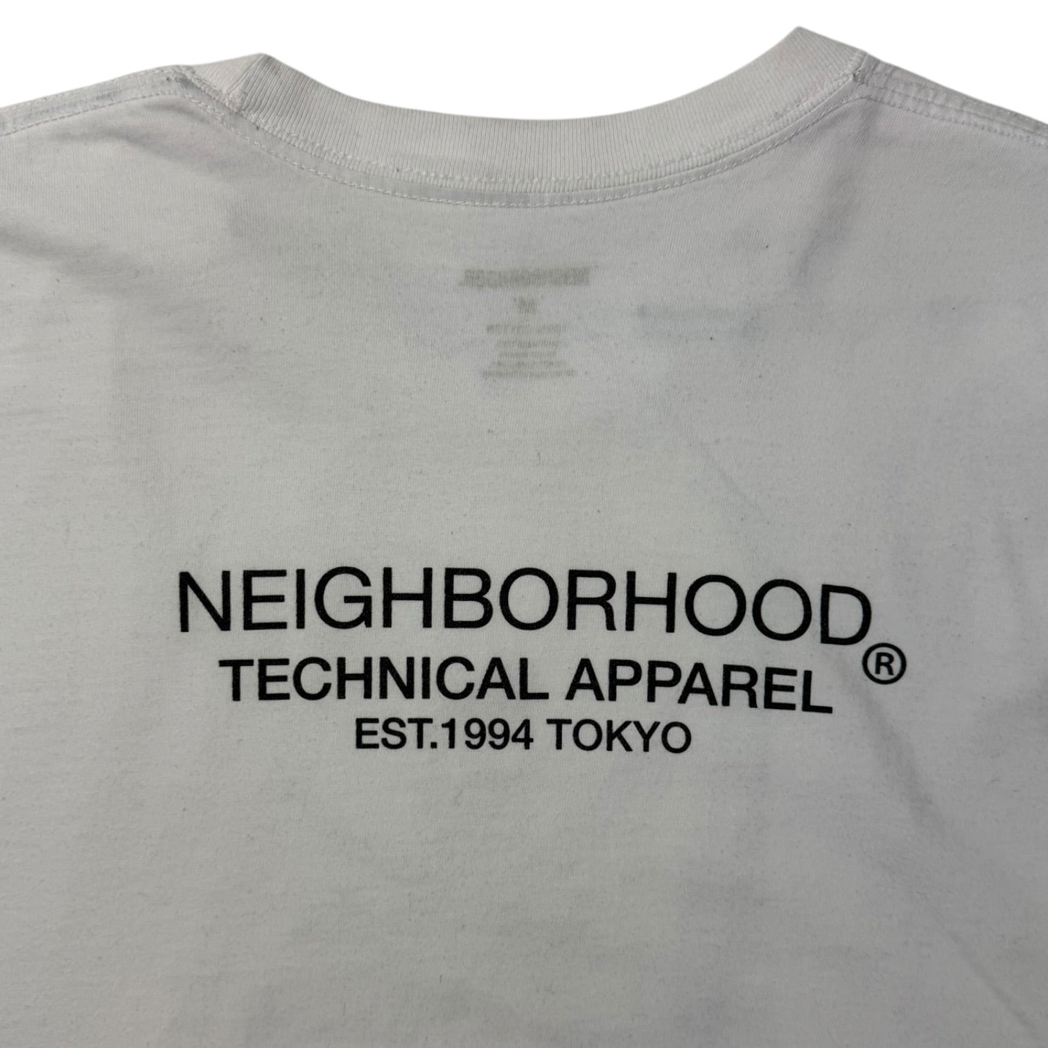 NEIGHBOURHOOD Distorted Skull Graphic L/S T-Shirt White