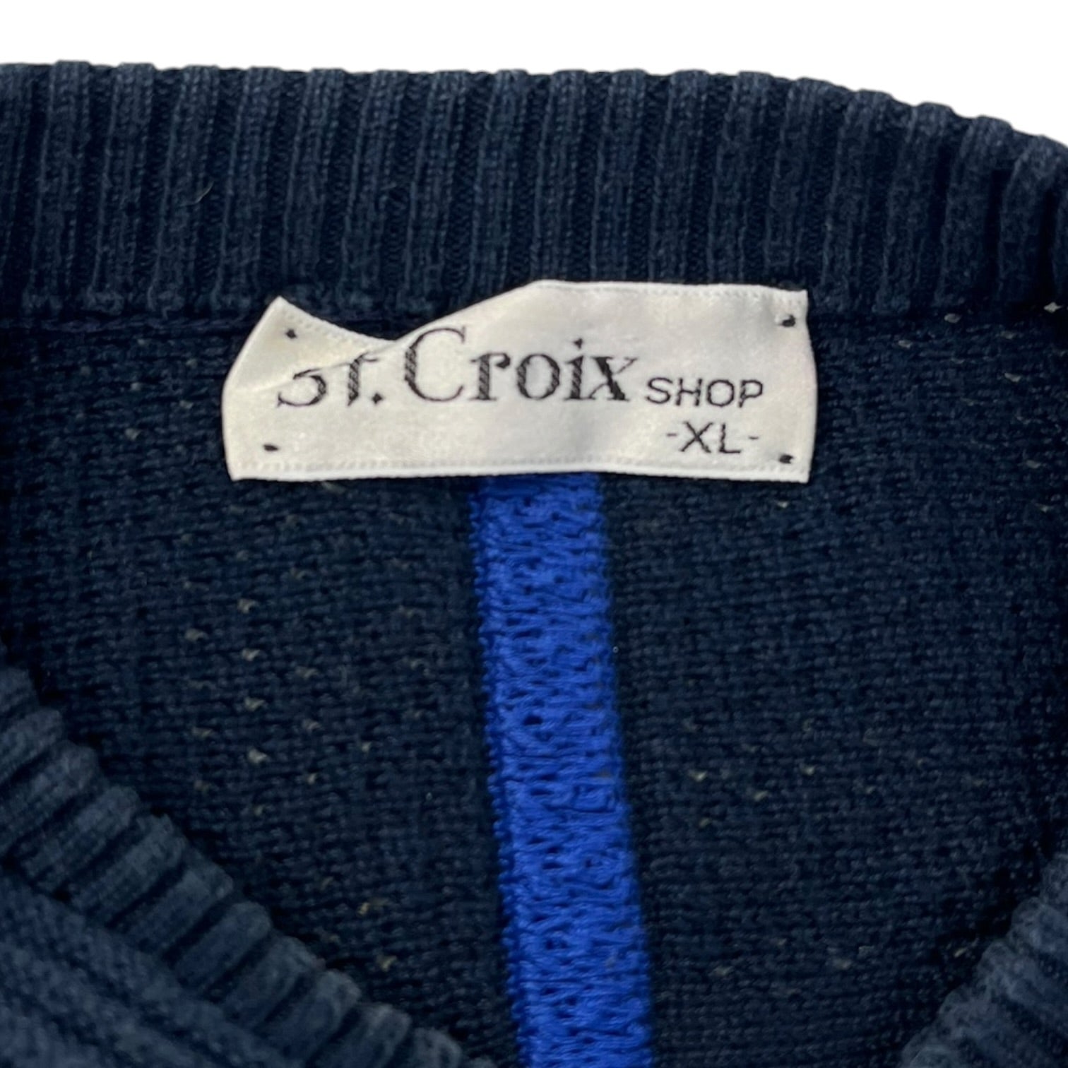 Vintage St. Croix Shop Vertical Textured Knit Navy/Mixed Hue