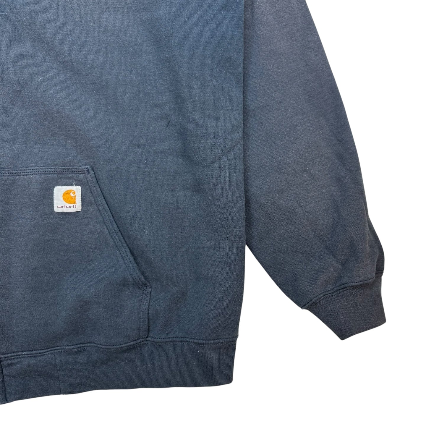 Vintage Carhartt Zip Up Hoodie Faded Navy Blue