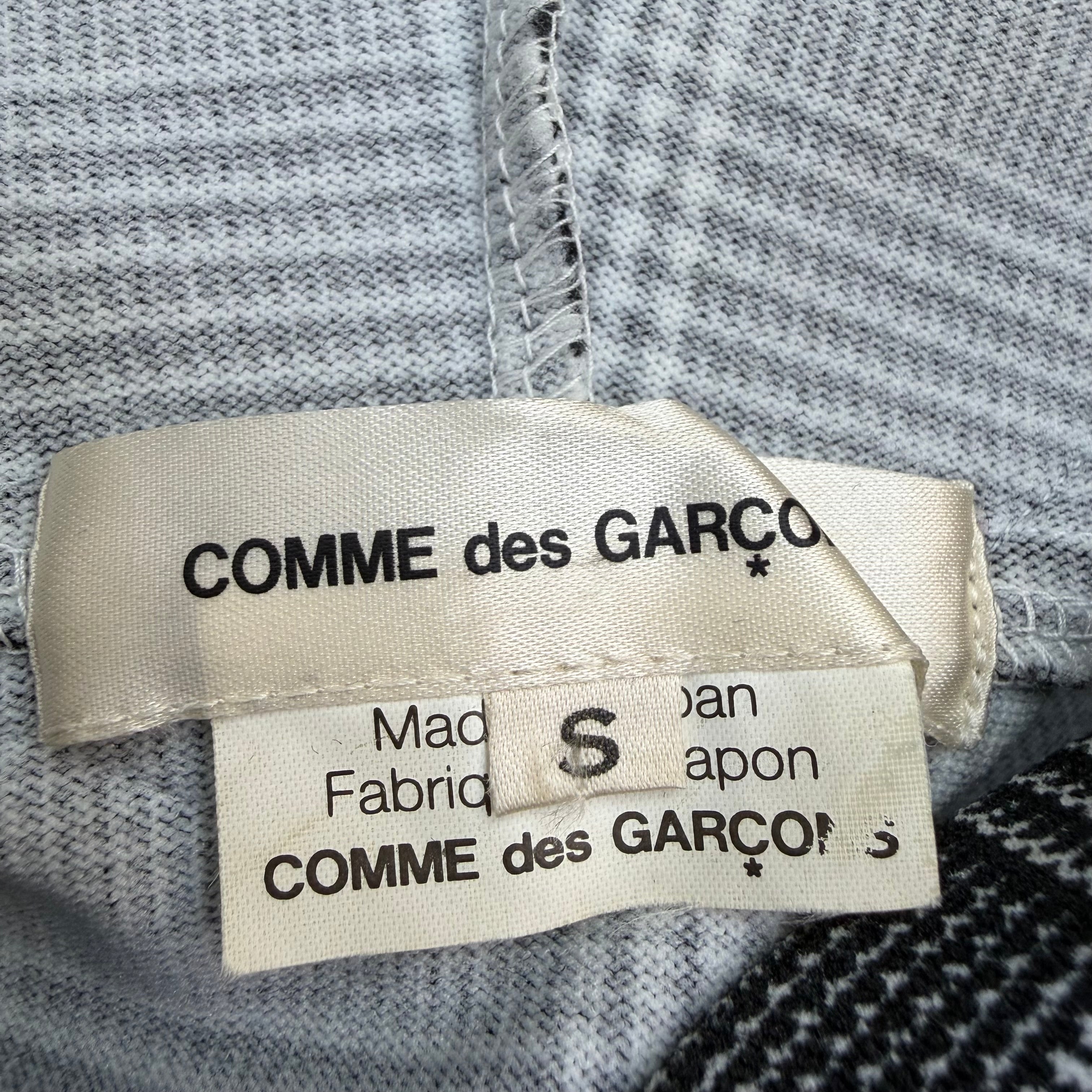 (W) Comme Des Garçons Flower Hood Striped Zip Up Hoodie