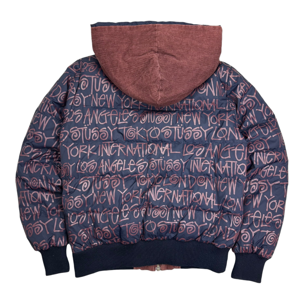 Stussy World Tour Puffer Jacket Blue
